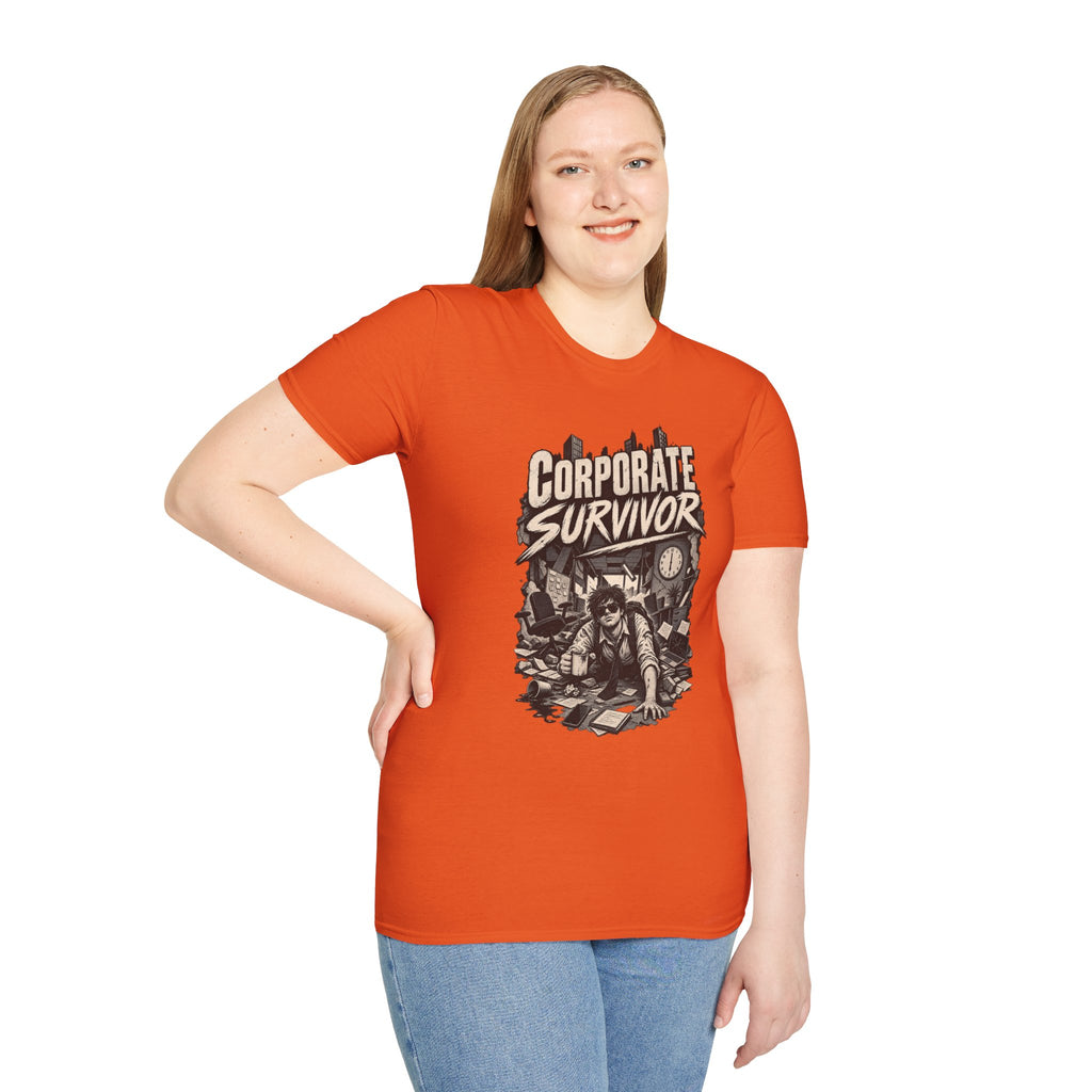 Funny Dark Humor Tshirt — Funny Office Tshirt Dark Humor Graphic Tee Unique Coworker Gift CORPORATE SURVIVOR Shirt