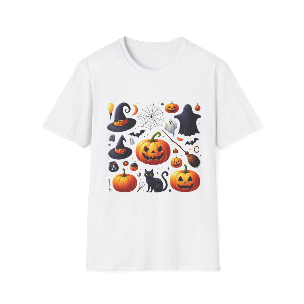 Halloween Pumpkin Face Funny Scary Mens Cotton T-Shirt Tee Top Unisex Women Gift