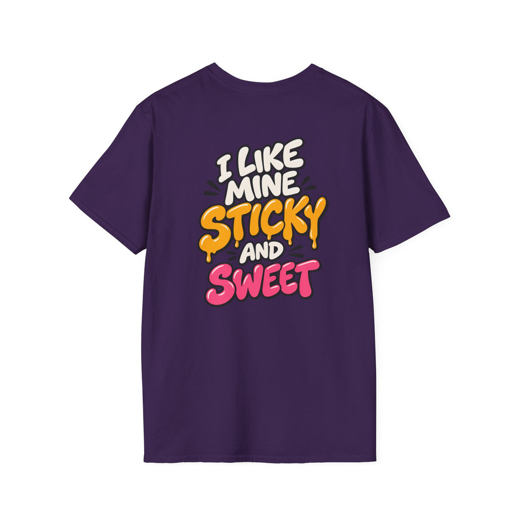 Dark Humor Funny Tshirt I LIKE MINE STICKY AND SWEET Tee Unique Gift