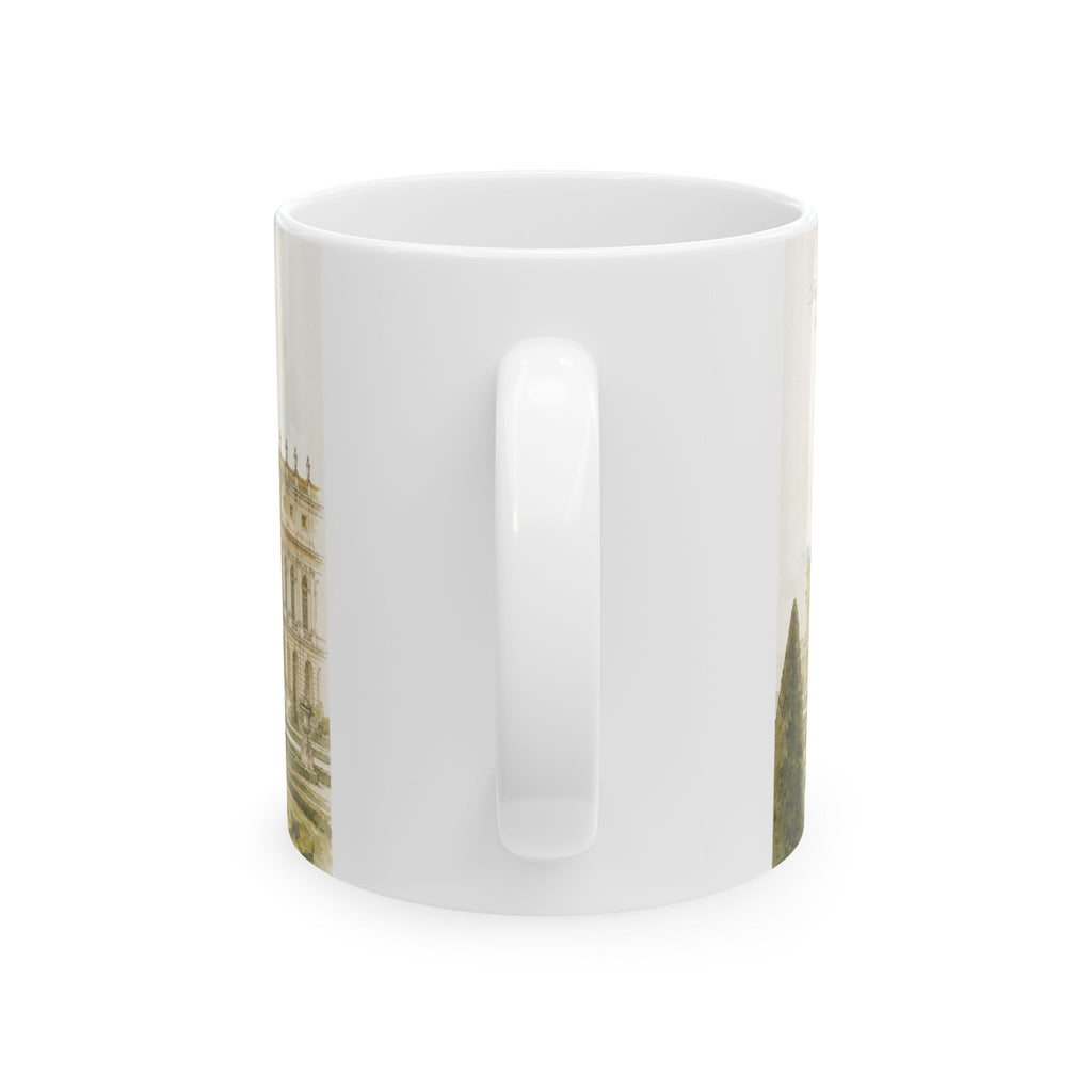 Palace of Versailles Mug Elegant Watercolor French Garden Coffee Cup Gift Ceramic Travel Mug
