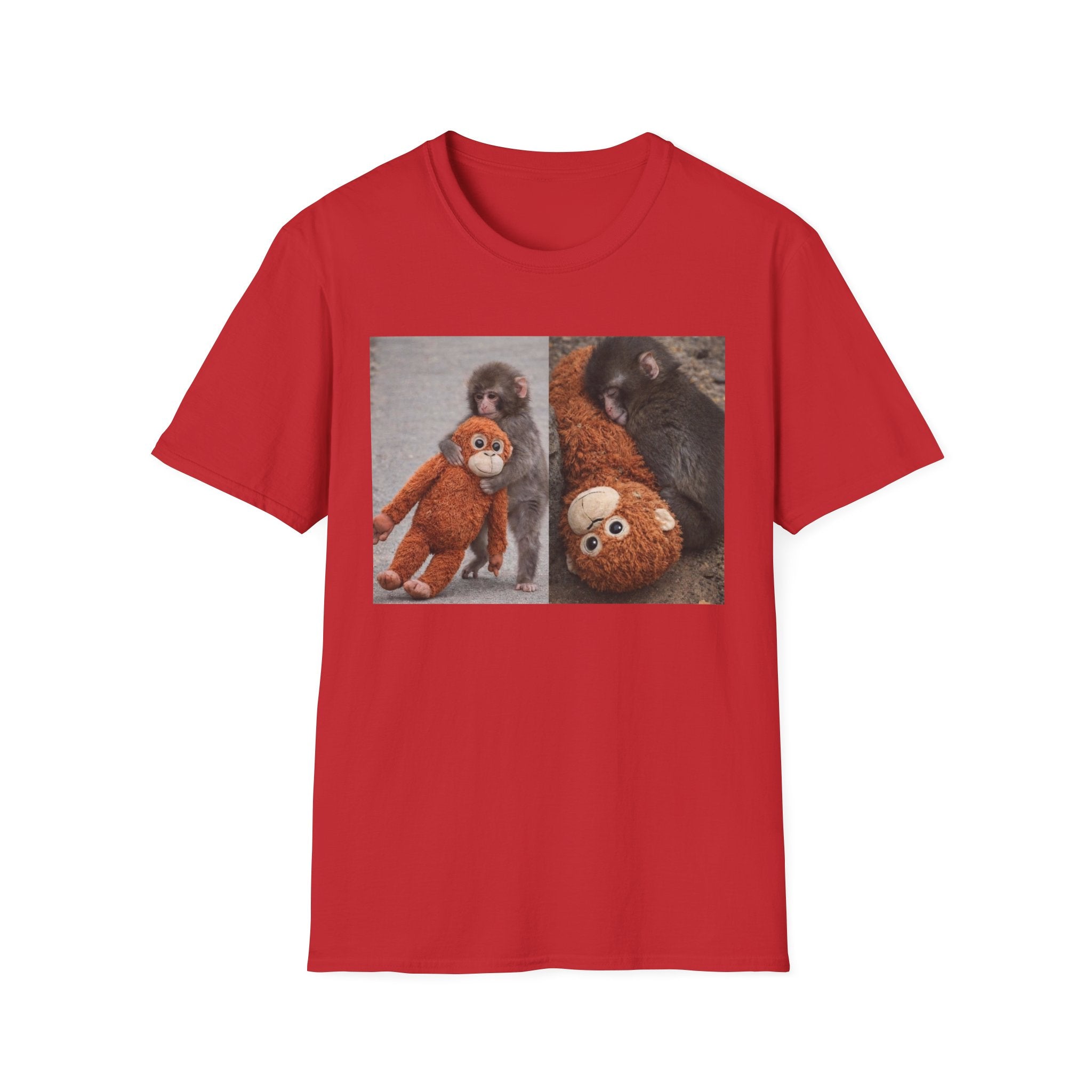 Funny Punch Monkey Viral Animal Tshirt Cute Trendy Unisex Softstyle T-Shirt Gift