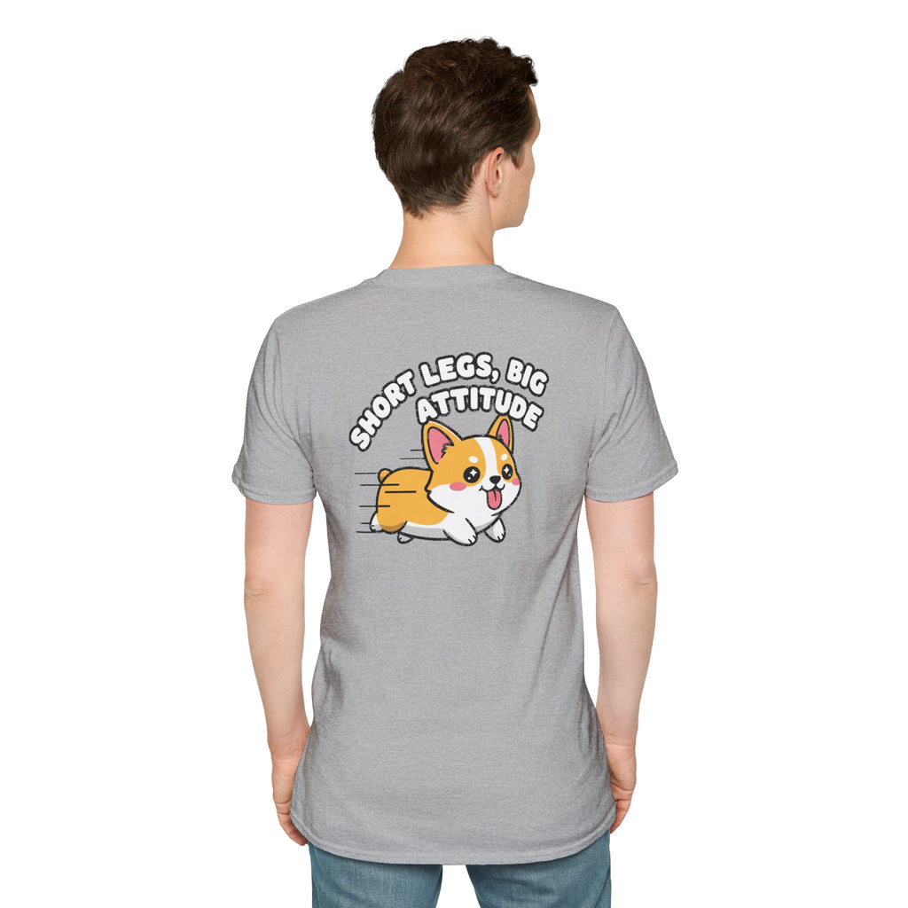 Cute Corgi Shirt Short Legs, Big Attitude Funny Dog Lover Unisex Softstyle Tee Gift