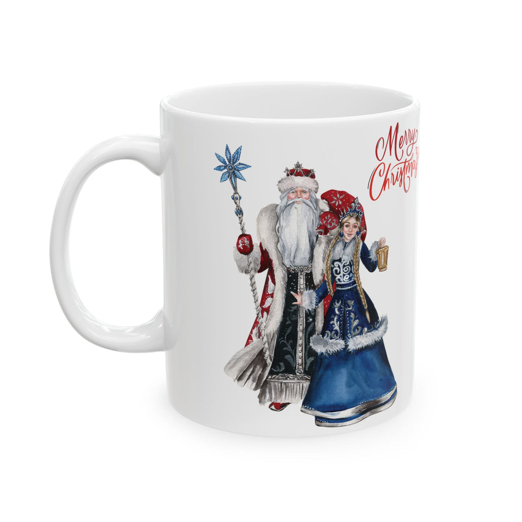 Christmas Mug Funny Santa Claus Mug Snow Maiden Unique Russian Cute Coffee Cup 11oz Best Gift for New Year