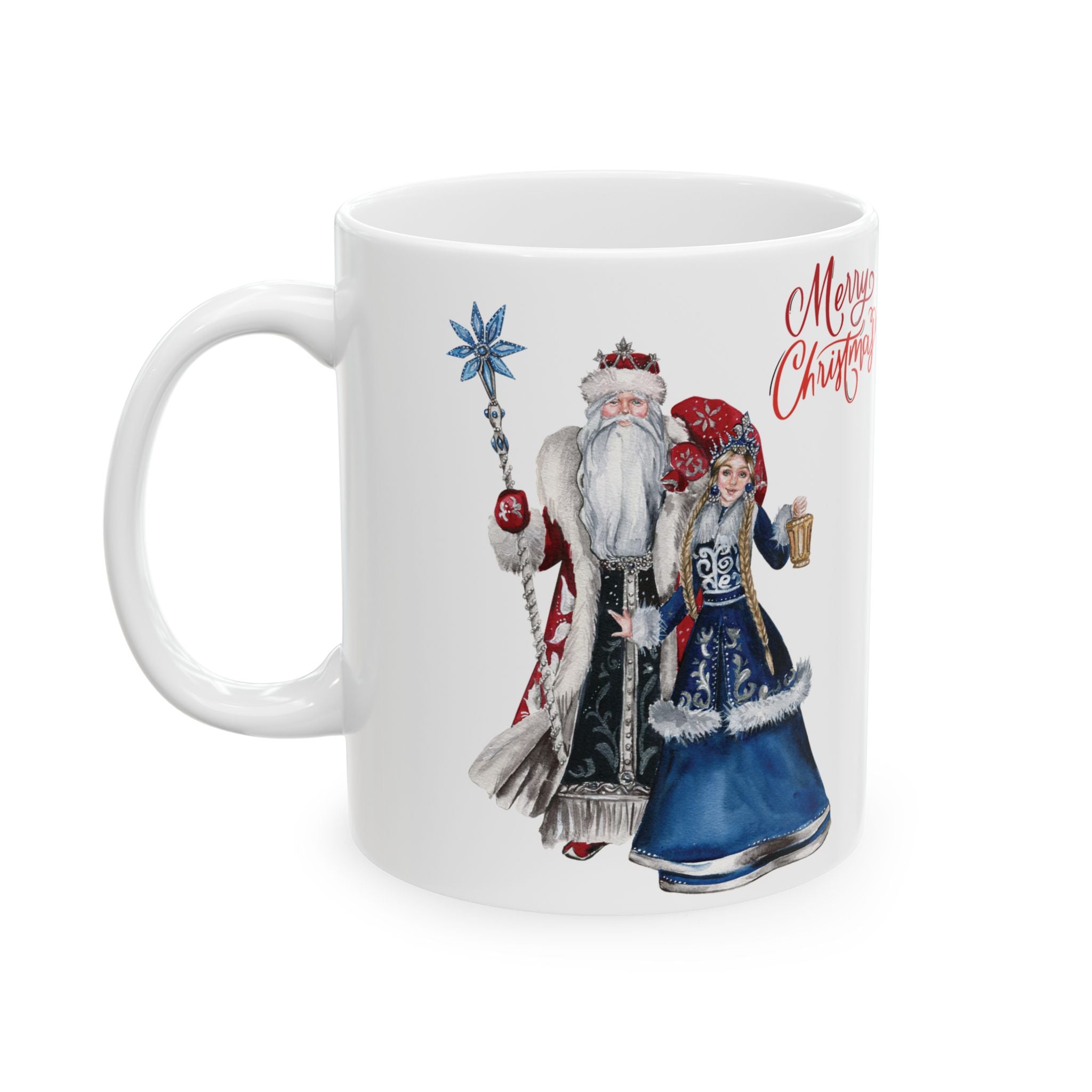 Christmas Mug Funny Santa Claus Mug Snow Maiden Unique Russian Cute Coffee Cup 11oz Best Gift for New Year