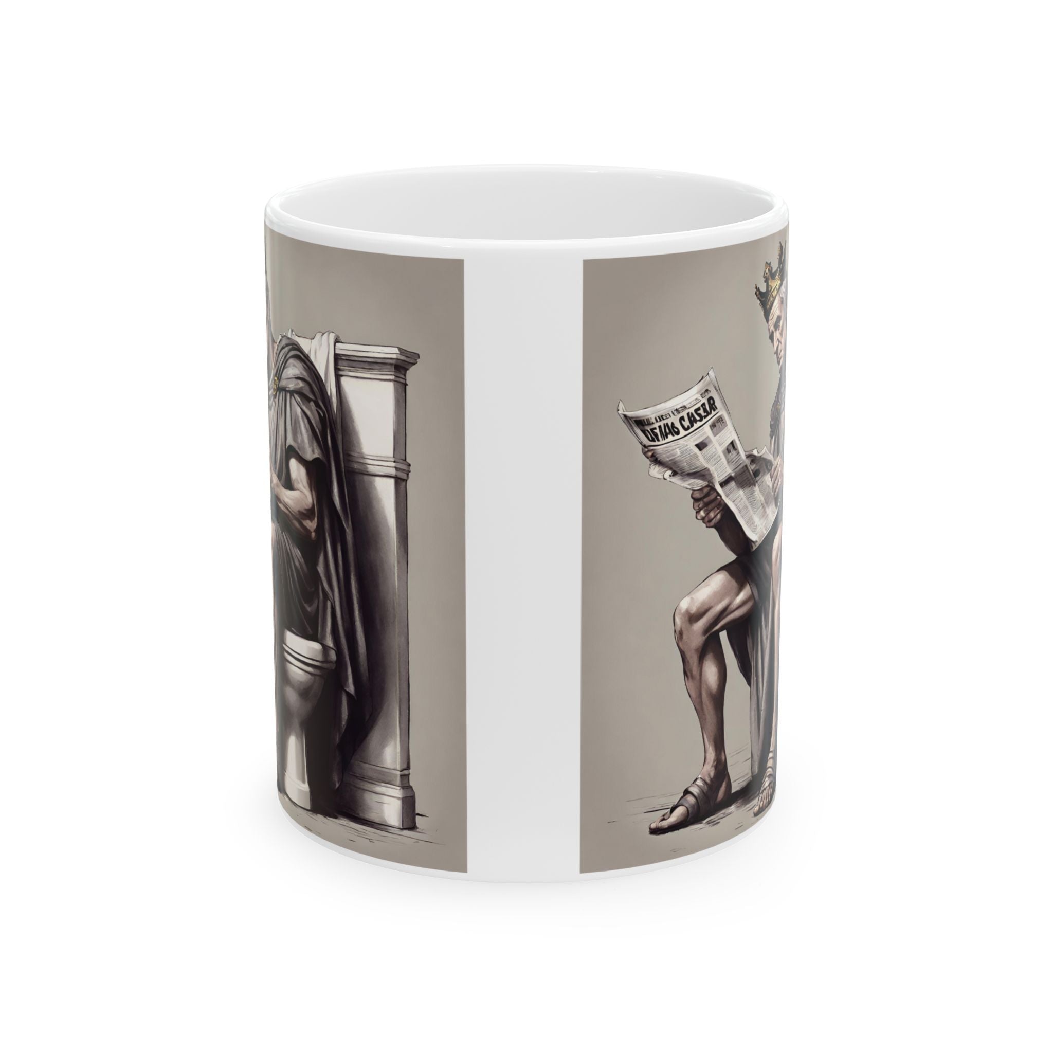 Funny Caesar Julius Mug Sitting on Toilet Coffee Mug Best Gift Tea Mug Rome 11oz