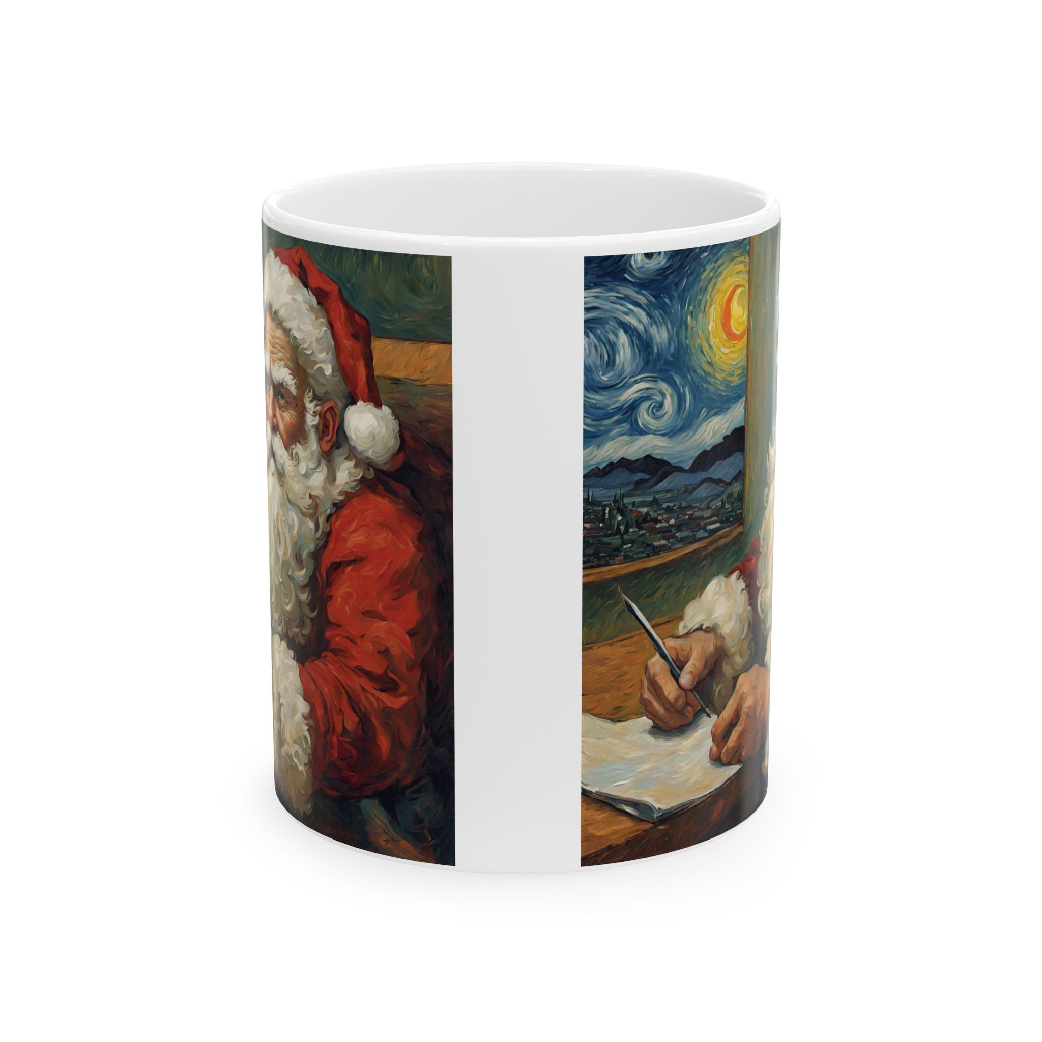 Santa Claus Mug in Vincent Van Gogh Style Mug Unique Funny Coffee Cup Gift 11oz