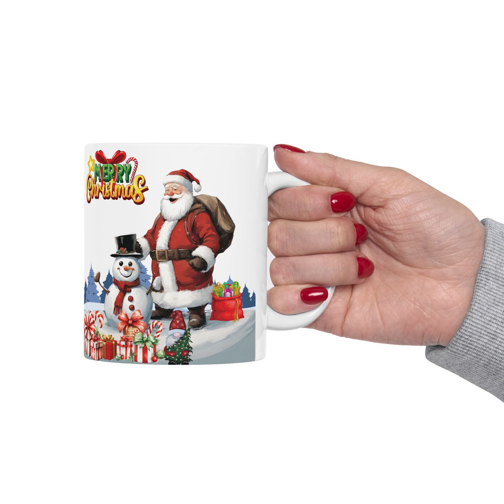 Christmas Mug Funny Santa Claus Mug Unique Cute Coffee Cup Snowman Gift Kid Gnom 11oz