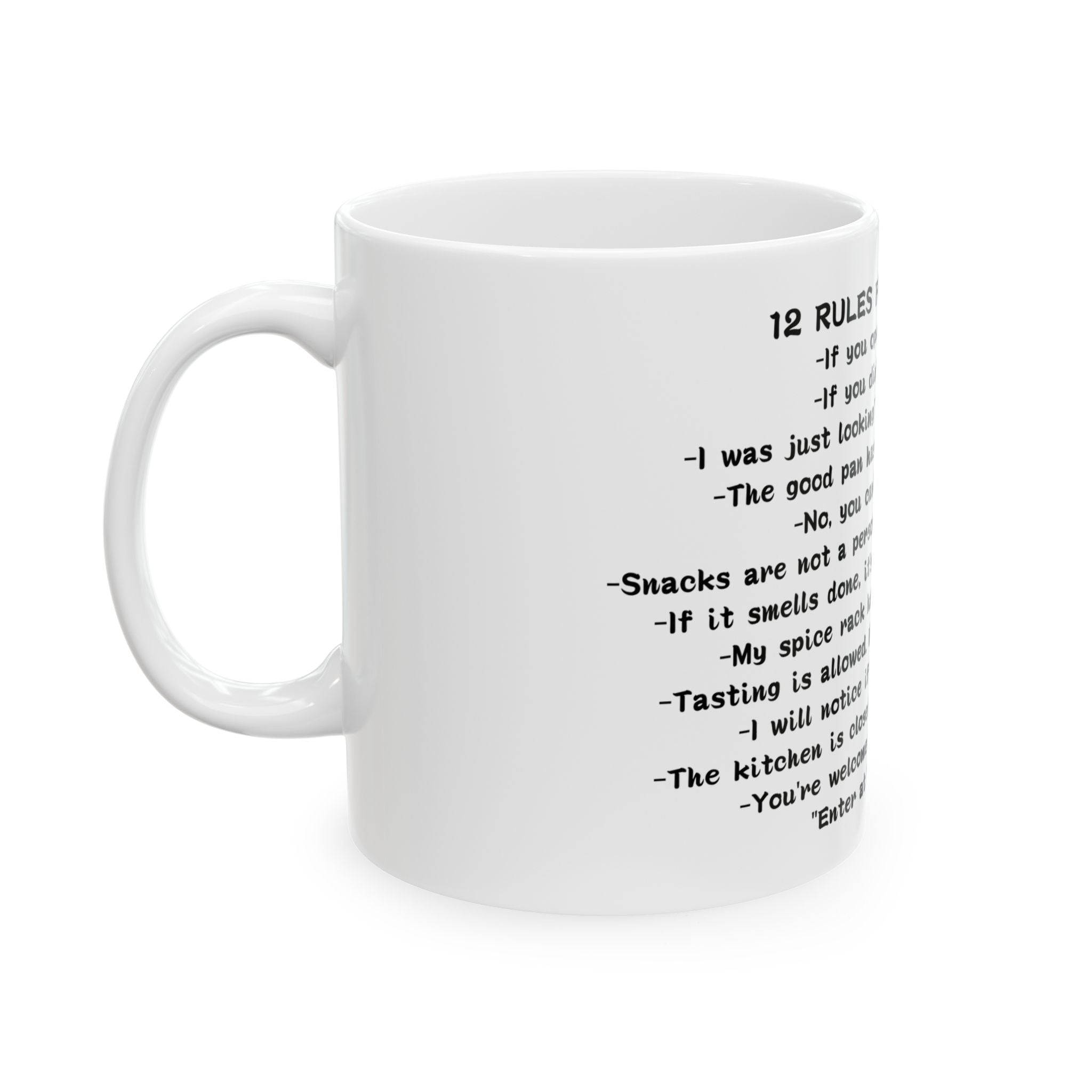 12 Rules for My Kitchen Mug — Funny Cooking Humor Coffee Cup Gift Gift for Mom Ceramic Mug 11oz 15oz