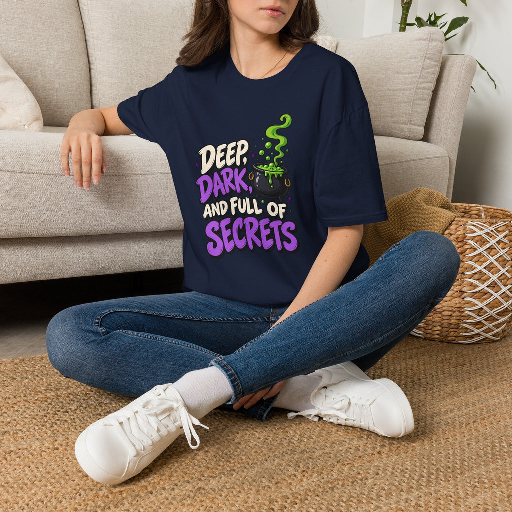 Funny Halloween Shirt DEEP DARK AND FULL OF SECRETS Novelty Tee Graphic T-Shirt