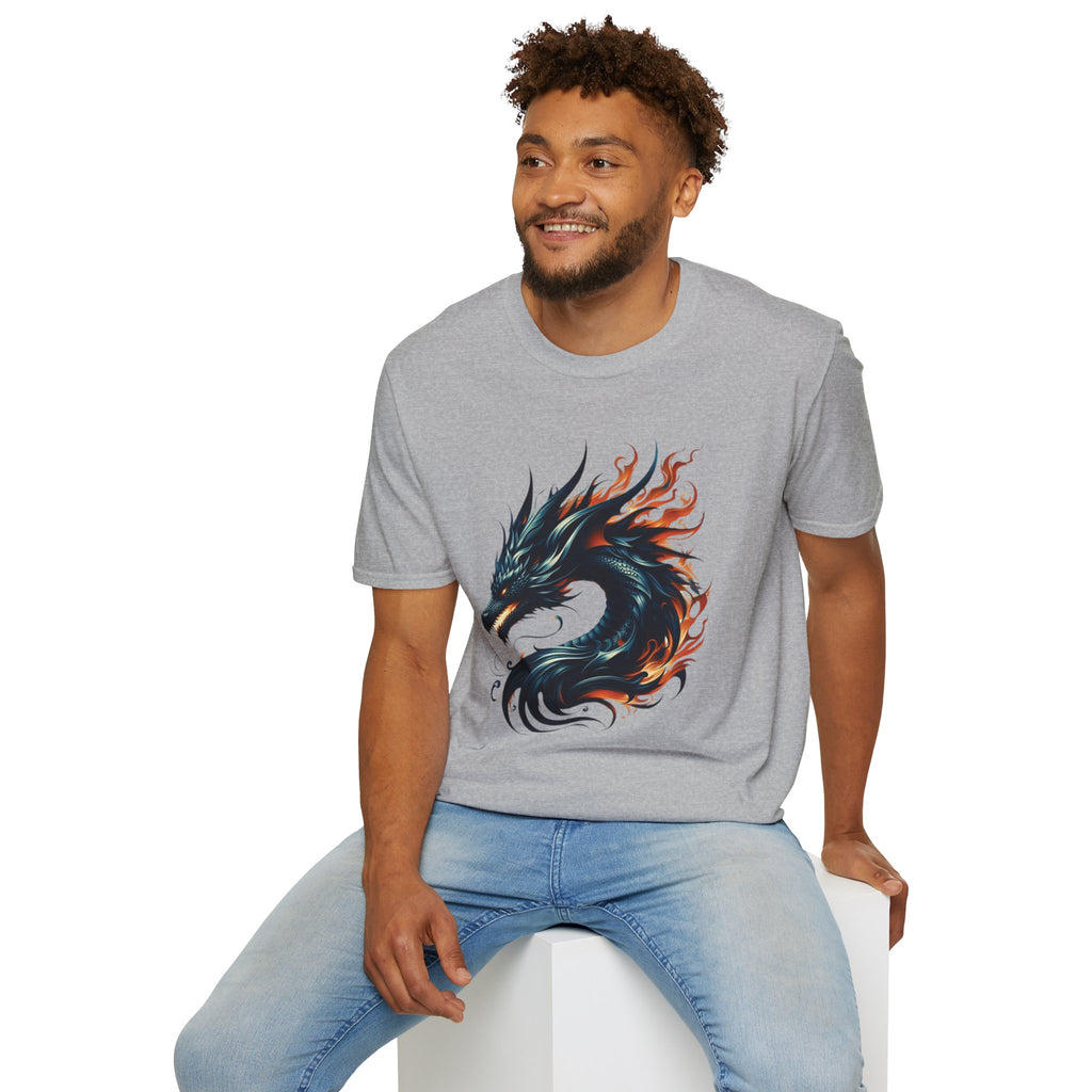 Dragon T-shirt Mens Graphic Tee Clothing Apparel Chinese Symbol Unisex Softstyle