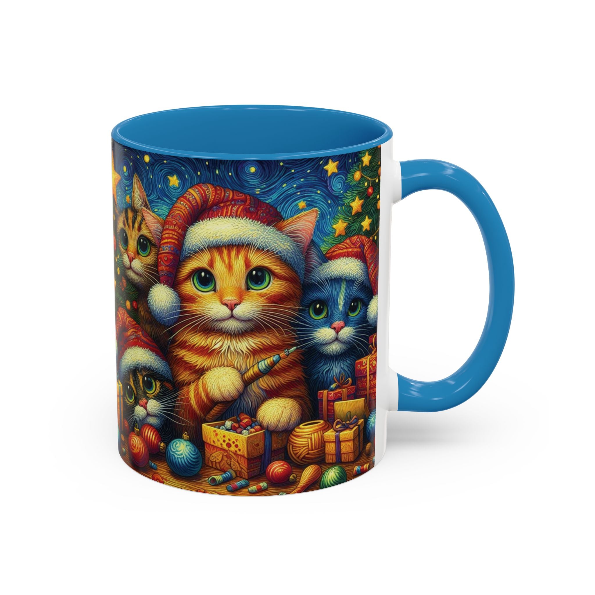Christmas Mug Cats Mug Mom Lover Van Gogh Art Gift Funny Coffee Tea Ceramic Cup