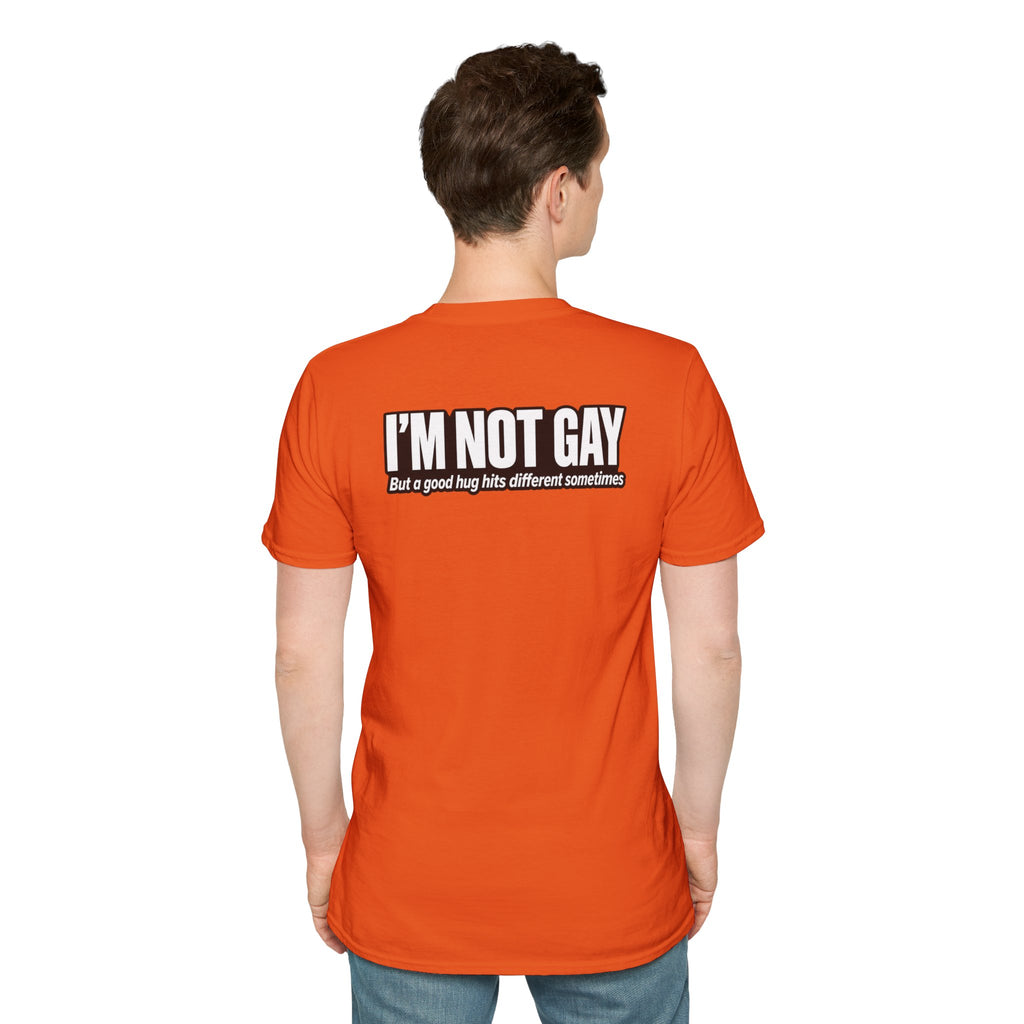 Dark Humor Funny Tshirt I'm not Gay but a Hug huts different Tee Unique Gift Unisex Softsyle Shirt