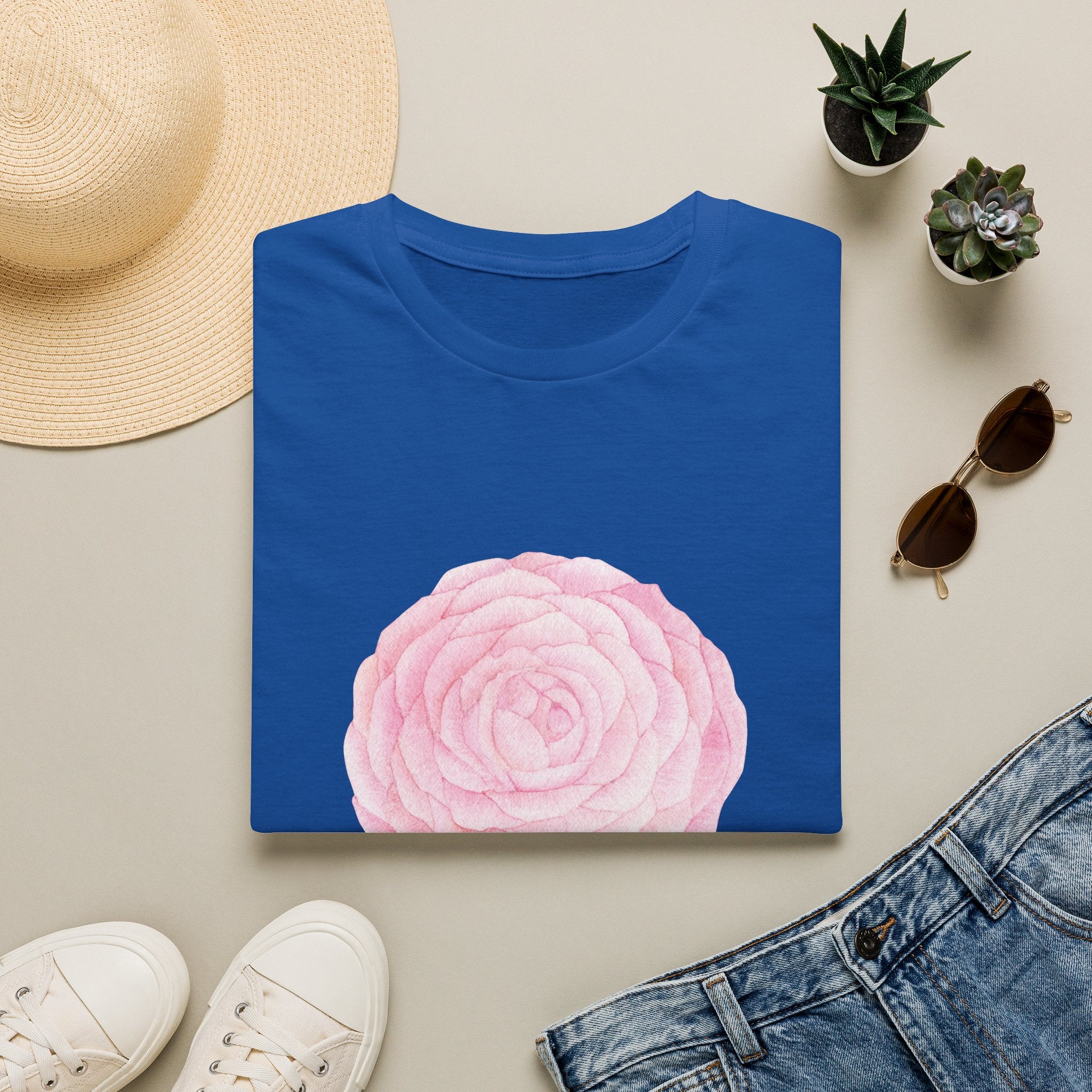 Tsubaki Japanese Camellia Unisex Softstyle T-Shirt Gift Cotton Japan Art Flower