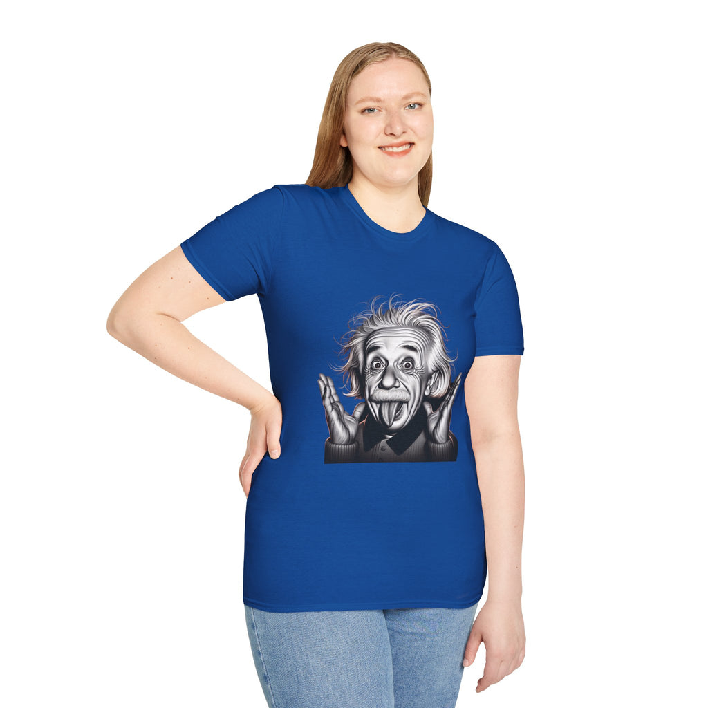 Funny Albert Einstein Print T-Shirt Unisex Softstyle T-Shirt Cotton Unique Gift