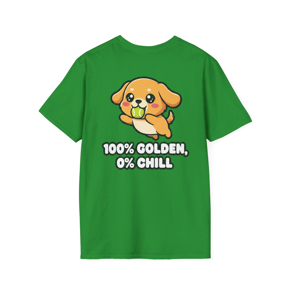 Cute Golden Retriever Shirt 100% Golden, 0% Chill Funny Dog Lover Unisex Softstyle Tee Gift