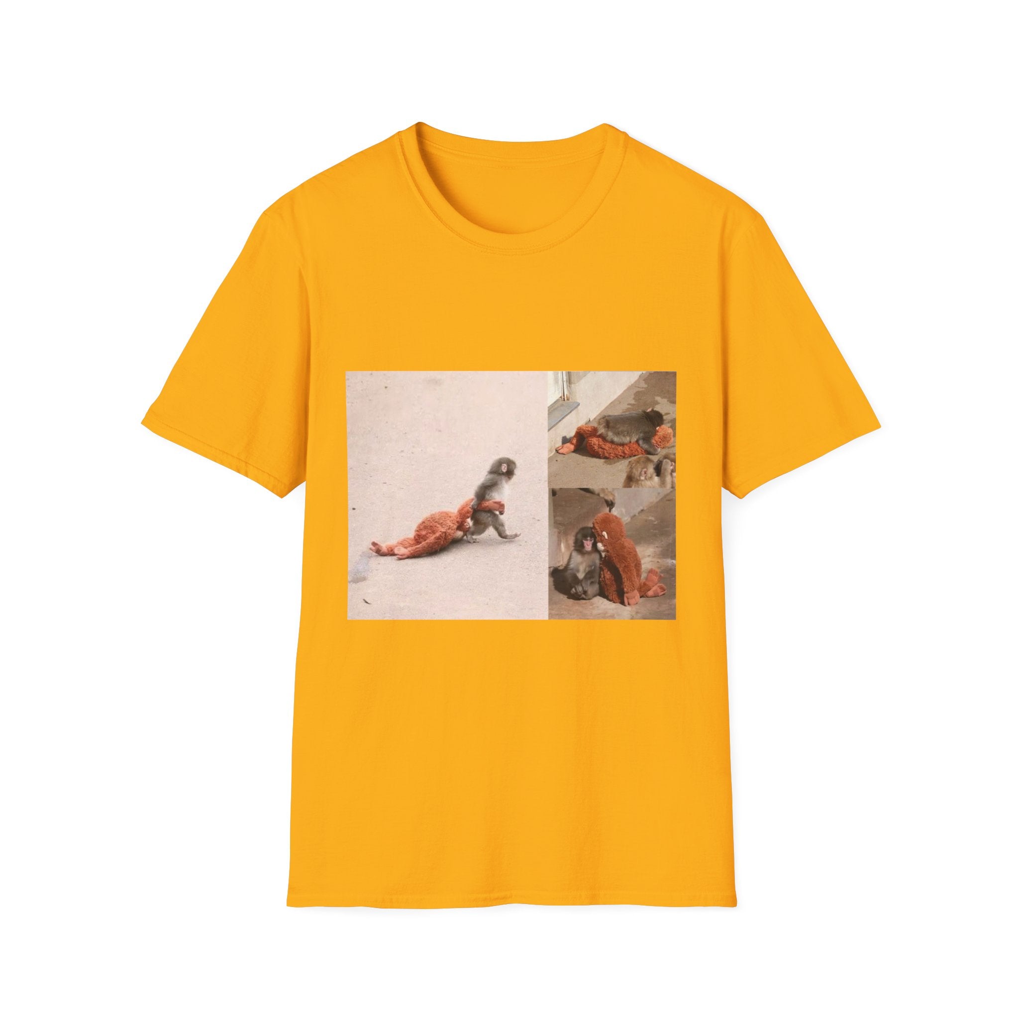 Funny Punch Monkey Viral Animal Tshirt Cute Trendy Unisex Softstyle T-Shirt Gift