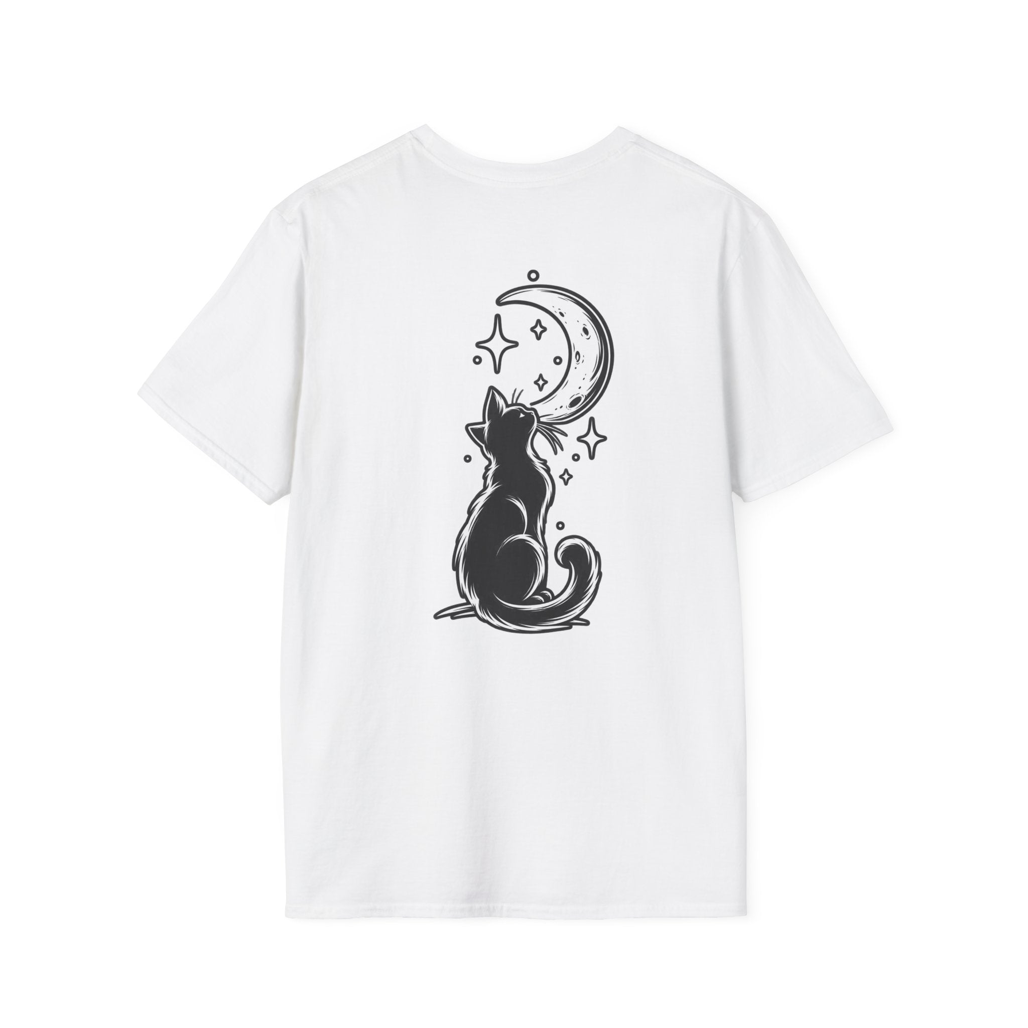 Black Cat Shirt Moon Silhouette Minimalist Funny Cat Lover Graphic Tee Unique Gift Black Cat T shirt