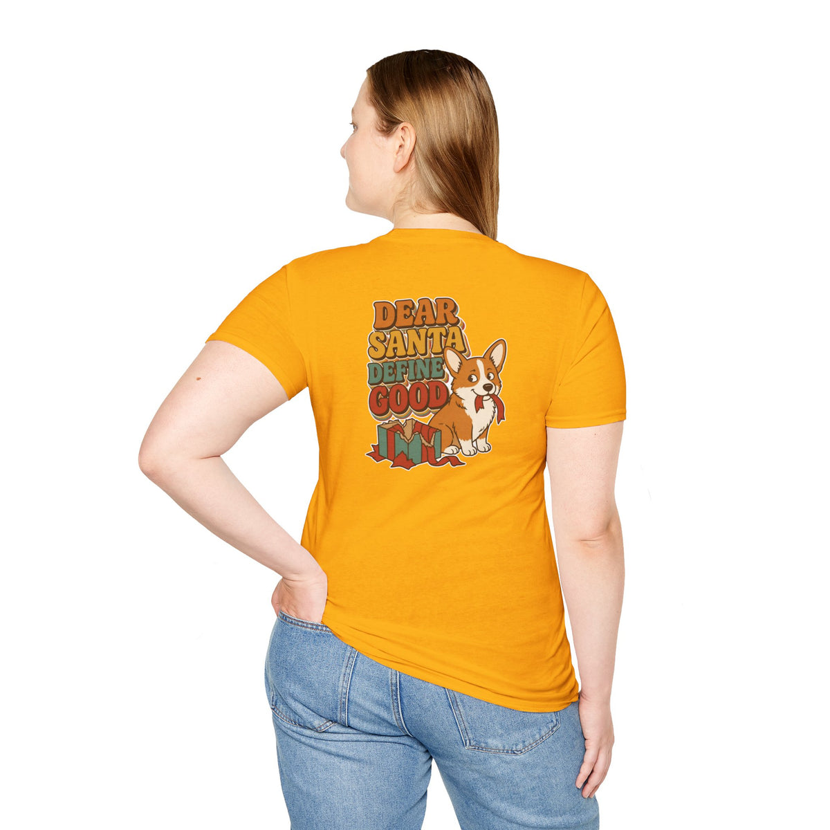 Retro Christmas Dog T-Shirt Dear Santa Define Good Vintage Dog Lover Shirt Unisex Softstyle Tee Christmas Gift