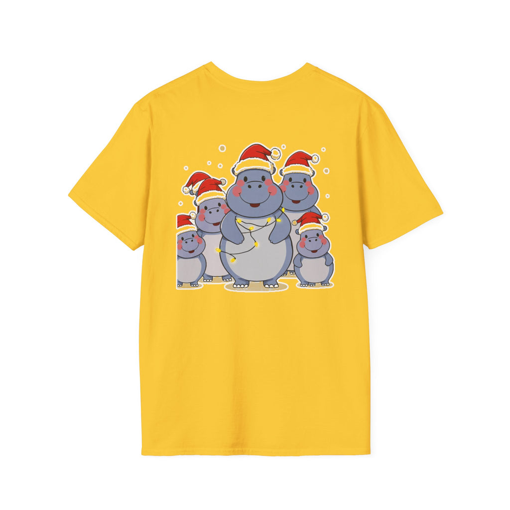 Christmas Hippos Family T-Shirt | Cute Cartoon Unique Holiday Gift Shirt