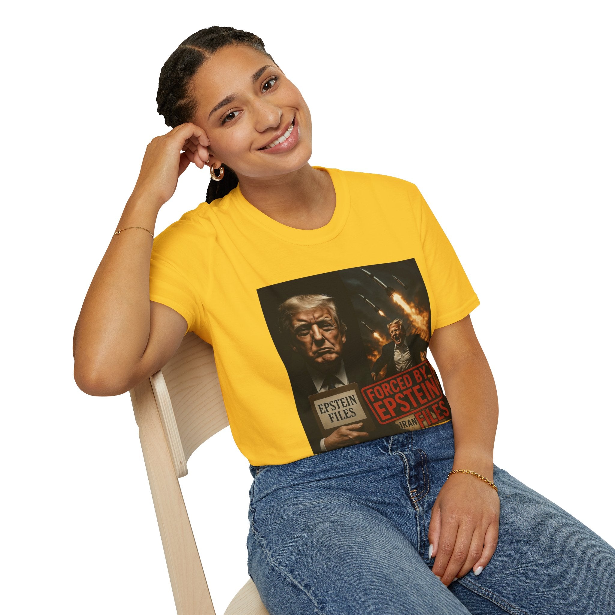 Funny Trump-Epstein T-Shirt Conspiracy Theory Unique Unisex Softstyle Tshirt