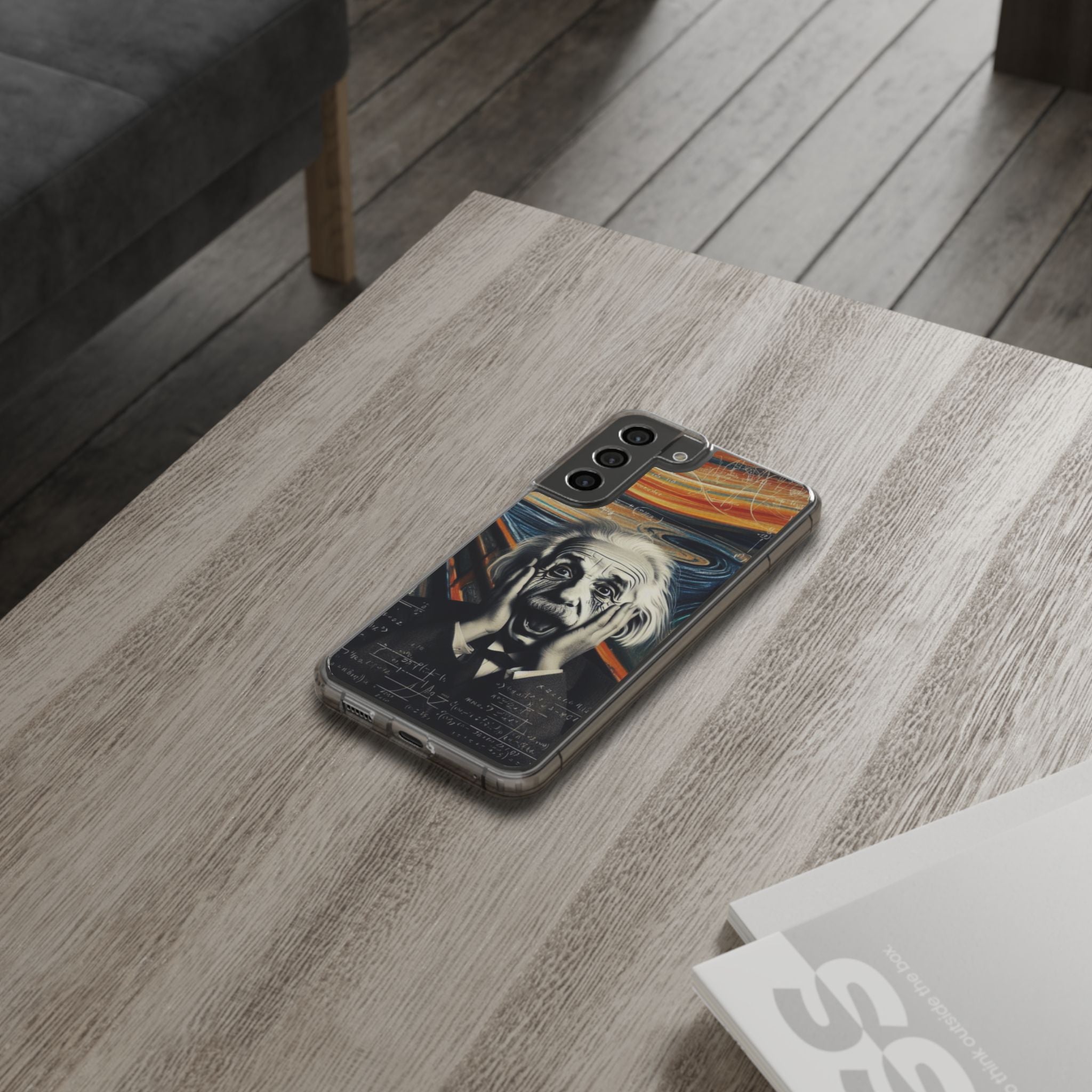Funny Einstein Clear Phone Cases Edvard Munch Scream Unique iPhone Samsung Cases