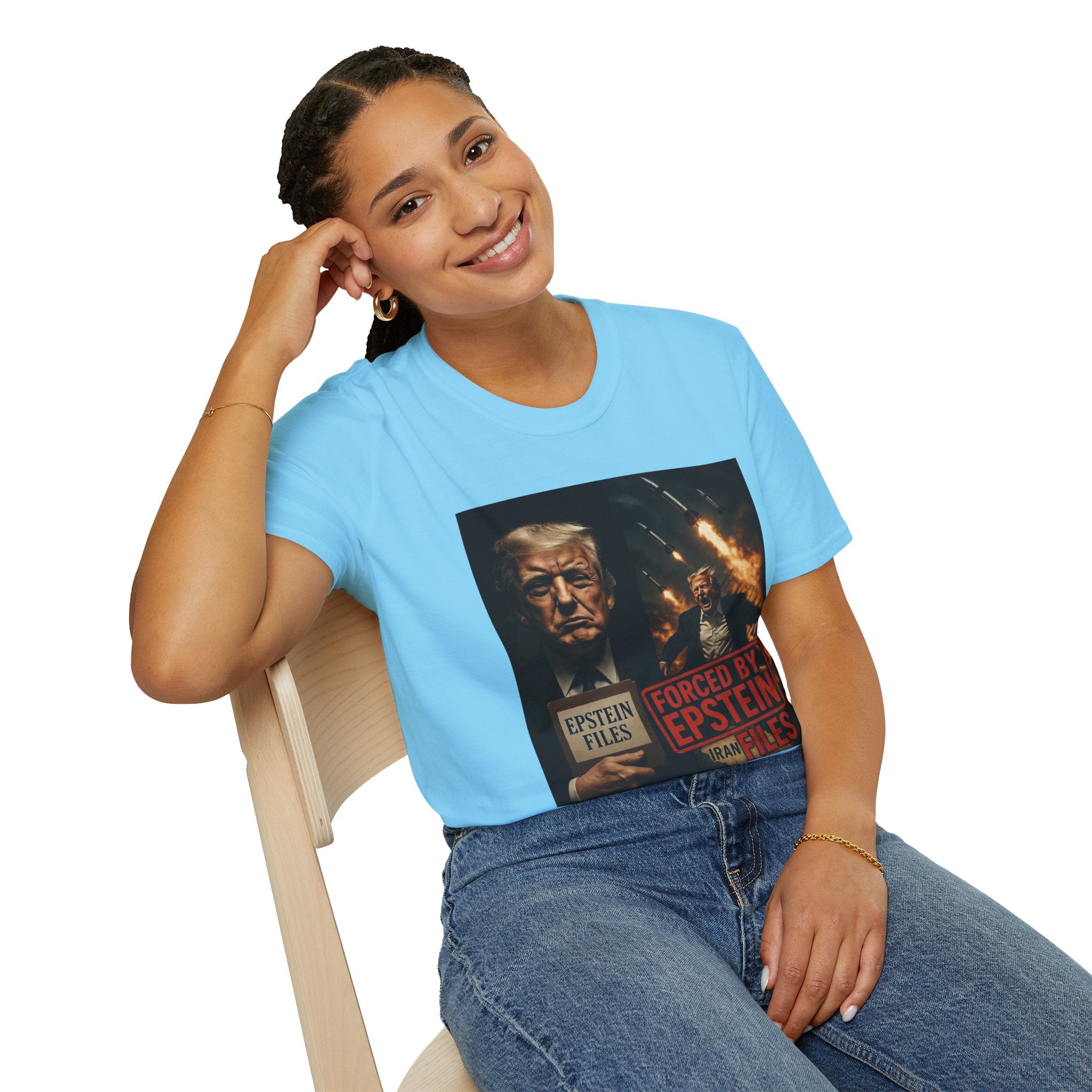 Funny Trump-Epstein T-Shirt Conspiracy Theory Unique Unisex Softstyle Tshirt