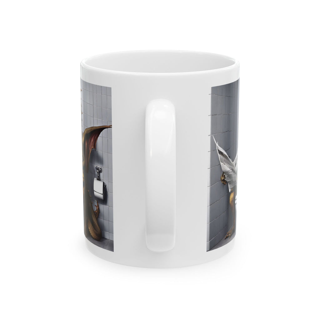 A Dragon Sitting on the Toilet Mug Cute Digital Art Gift Funny Coffee Mug 11oz
