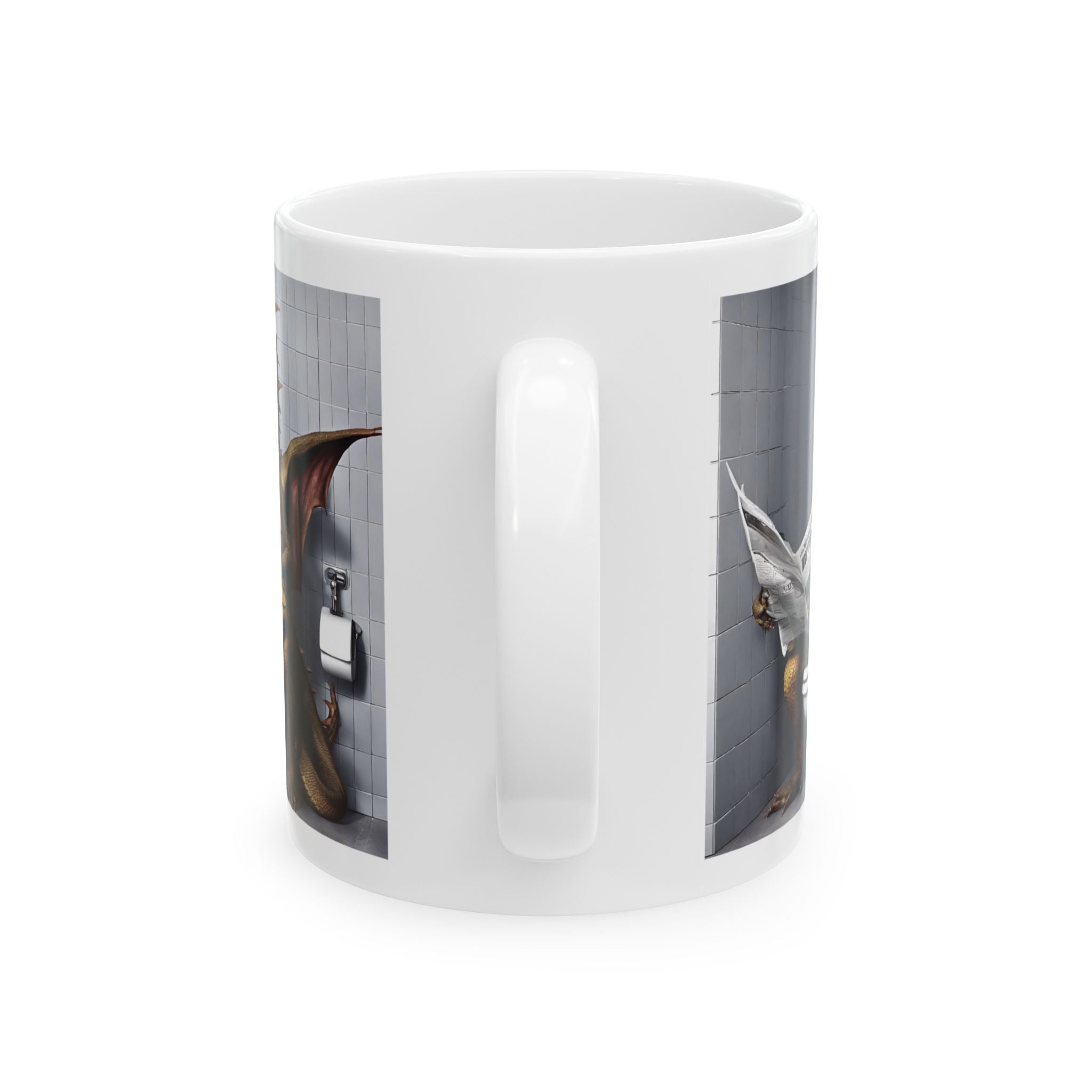 A Dragon Sitting on the Toilet Mug Cute Digital Art Gift Funny Coffee Mug 11oz