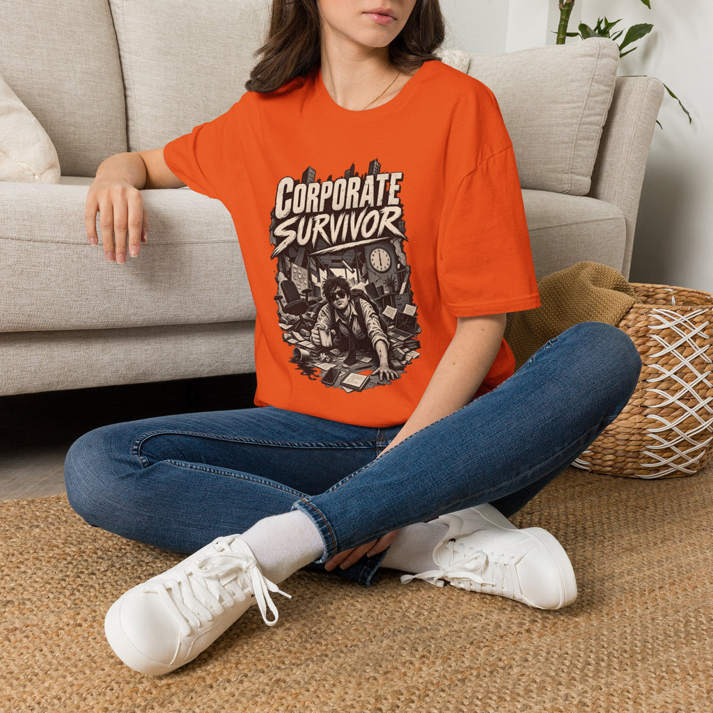 Funny Dark Humor Tshirt — Funny Office Tshirt Dark Humor Graphic Tee Unique Coworker Gift CORPORATE SURVIVOR Shirt
