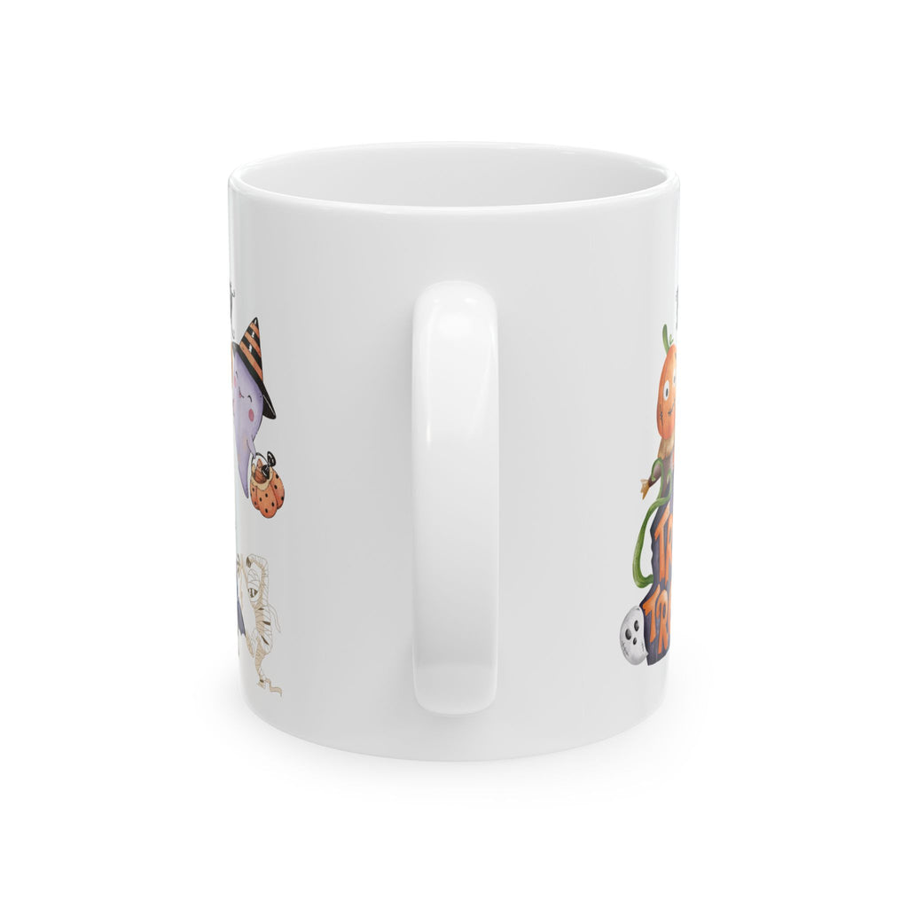 Cute Happy Halloween Funny Tea Mug Gift For Kids Pumpkin Spooky Trick Treat 11oz
