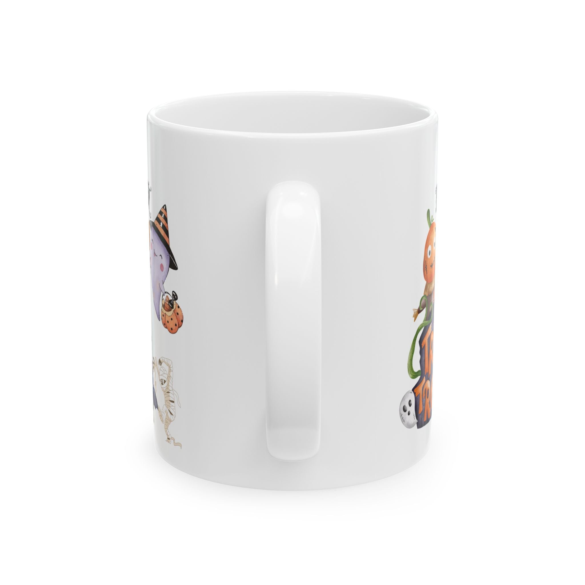 Cute Happy Halloween Funny Tea Mug Gift For Kids Pumpkin Spooky Trick Treat 11oz