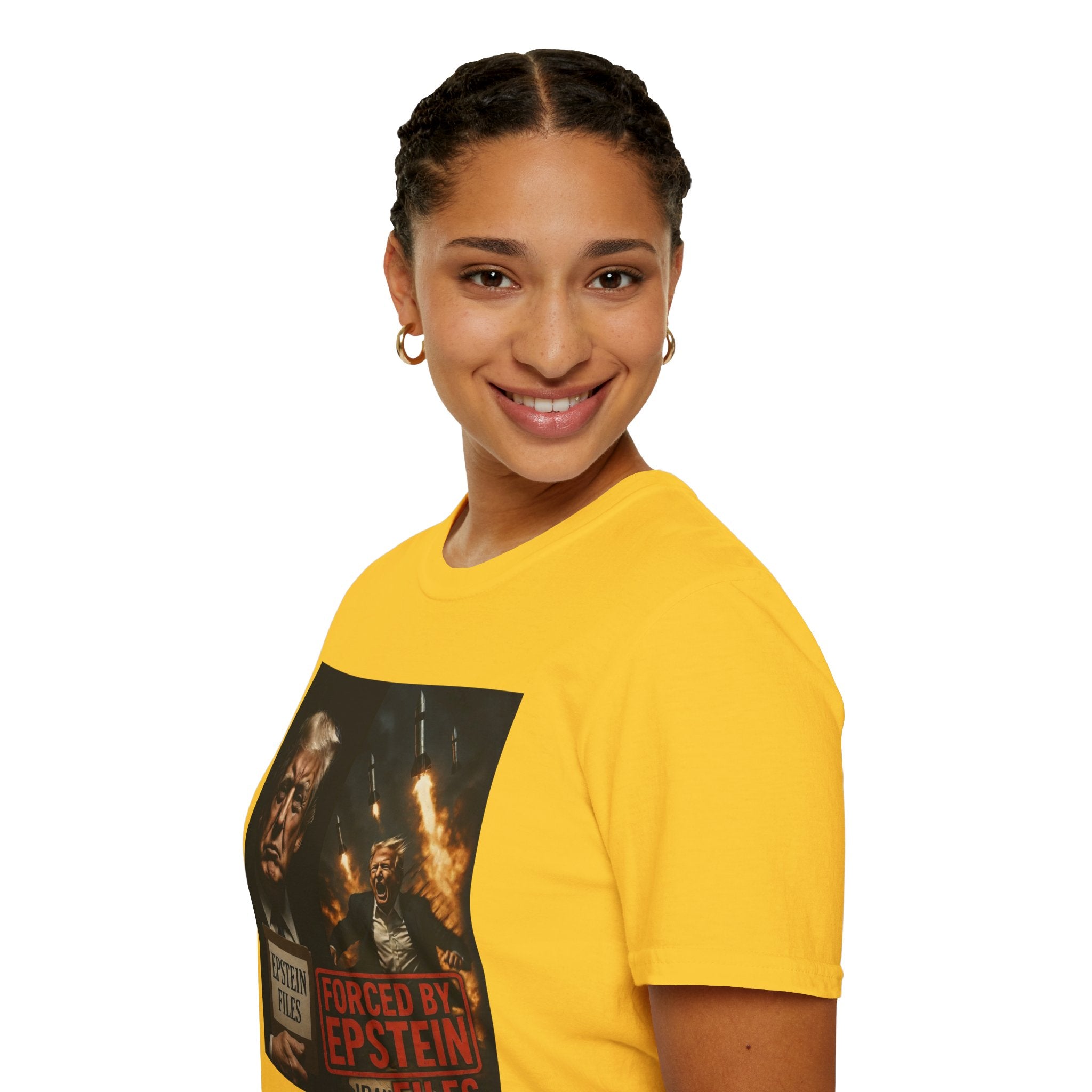 Funny Trump-Epstein T-Shirt Conspiracy Theory Unique Unisex Softstyle Tshirt