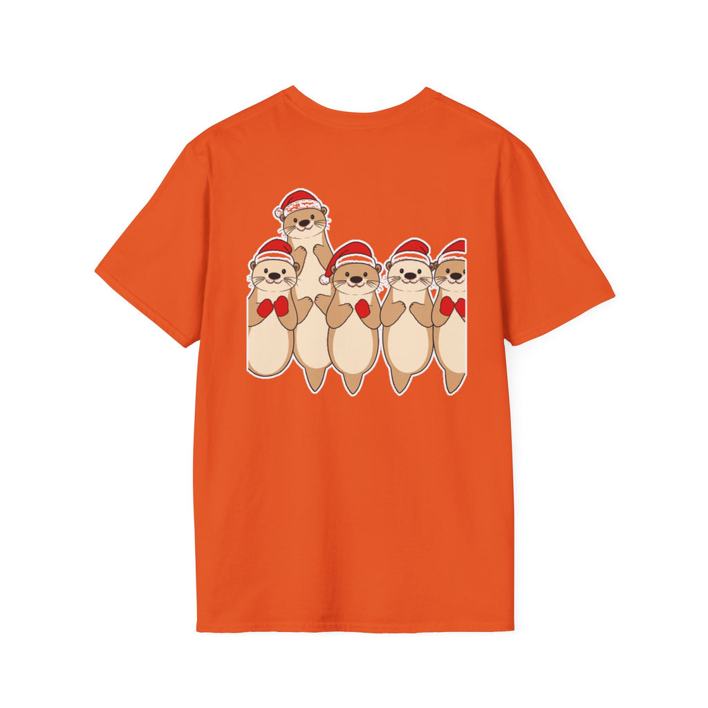 Christmas Otters Family T-Shirt | Cute Cartoon Holiday Design Unique Shirt Gift