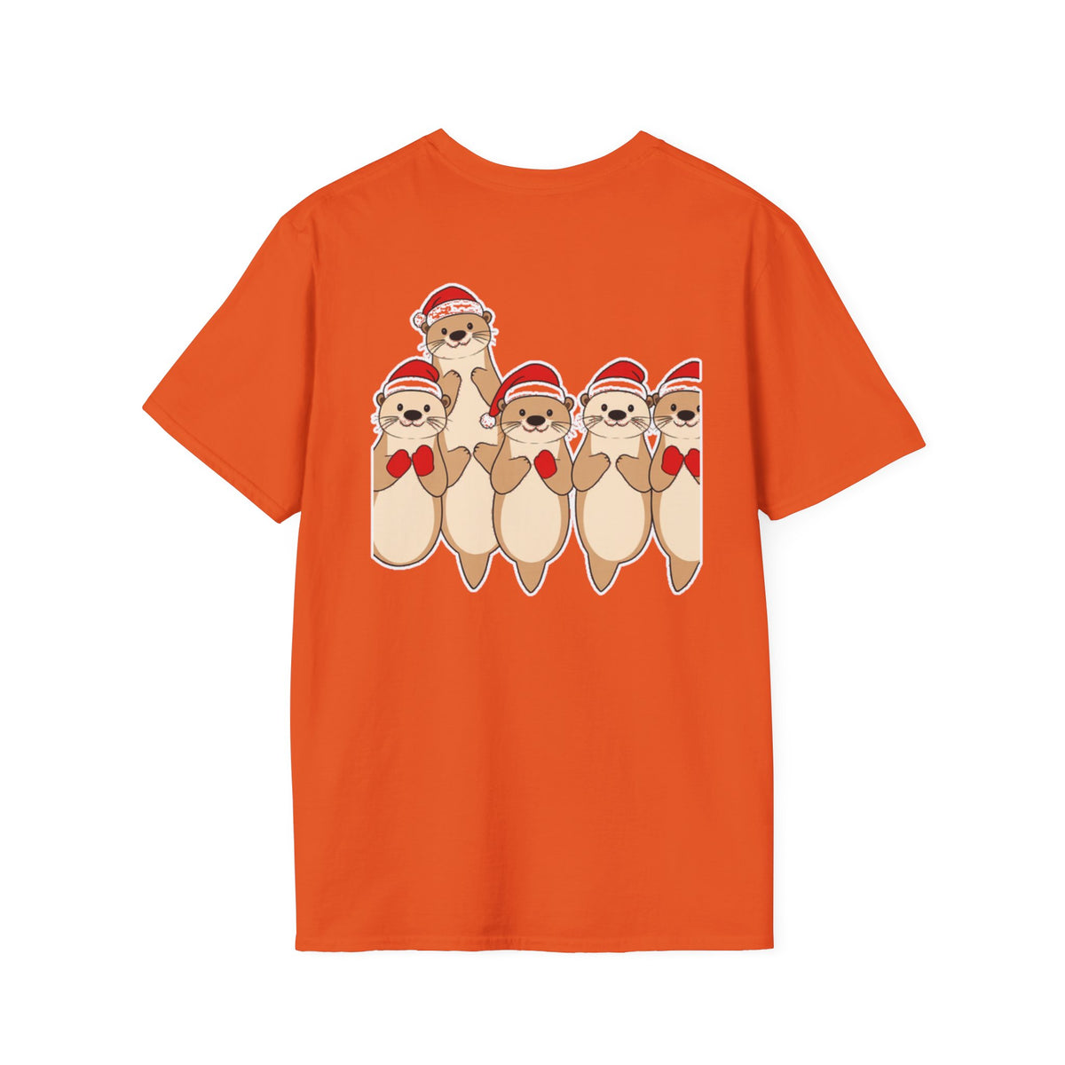 Christmas Otters Family T-Shirt | Cute Cartoon Holiday Design Unique Shirt Gift