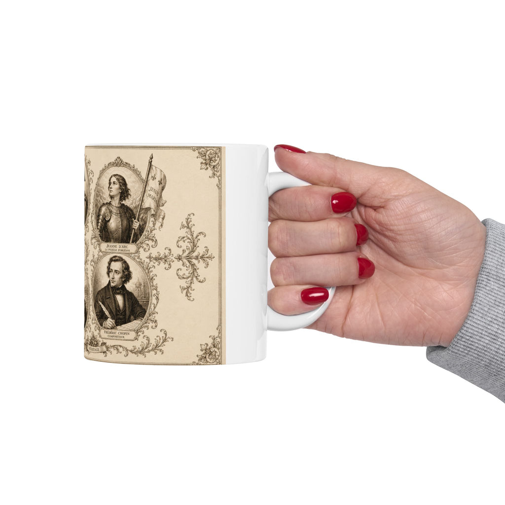 France Icons of History Mug Napoleon Marie Antoinette Voltaire Monet Best French Gift Ceramic Travel Mug