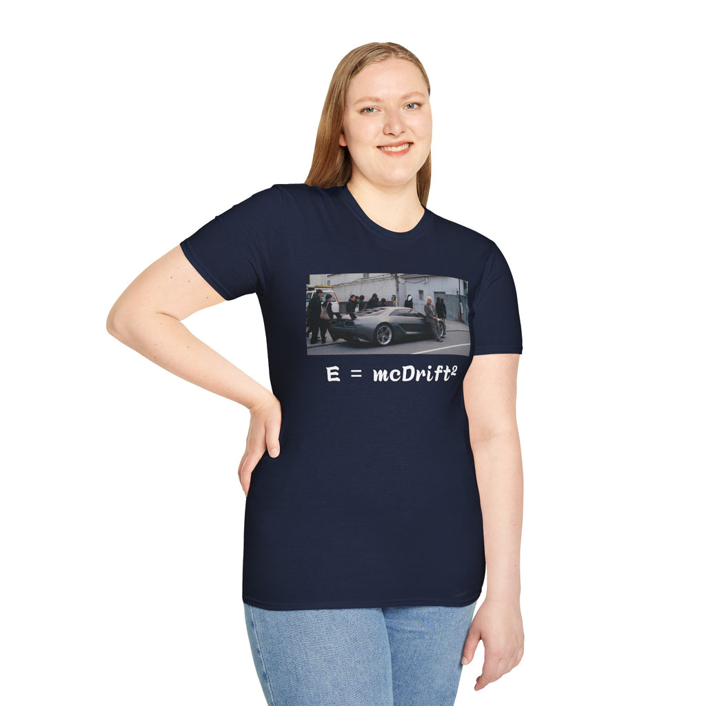 Funny Einstein Drift T-Shirt Speed Racing Car Unisex Softstyle TShirt Gift Men