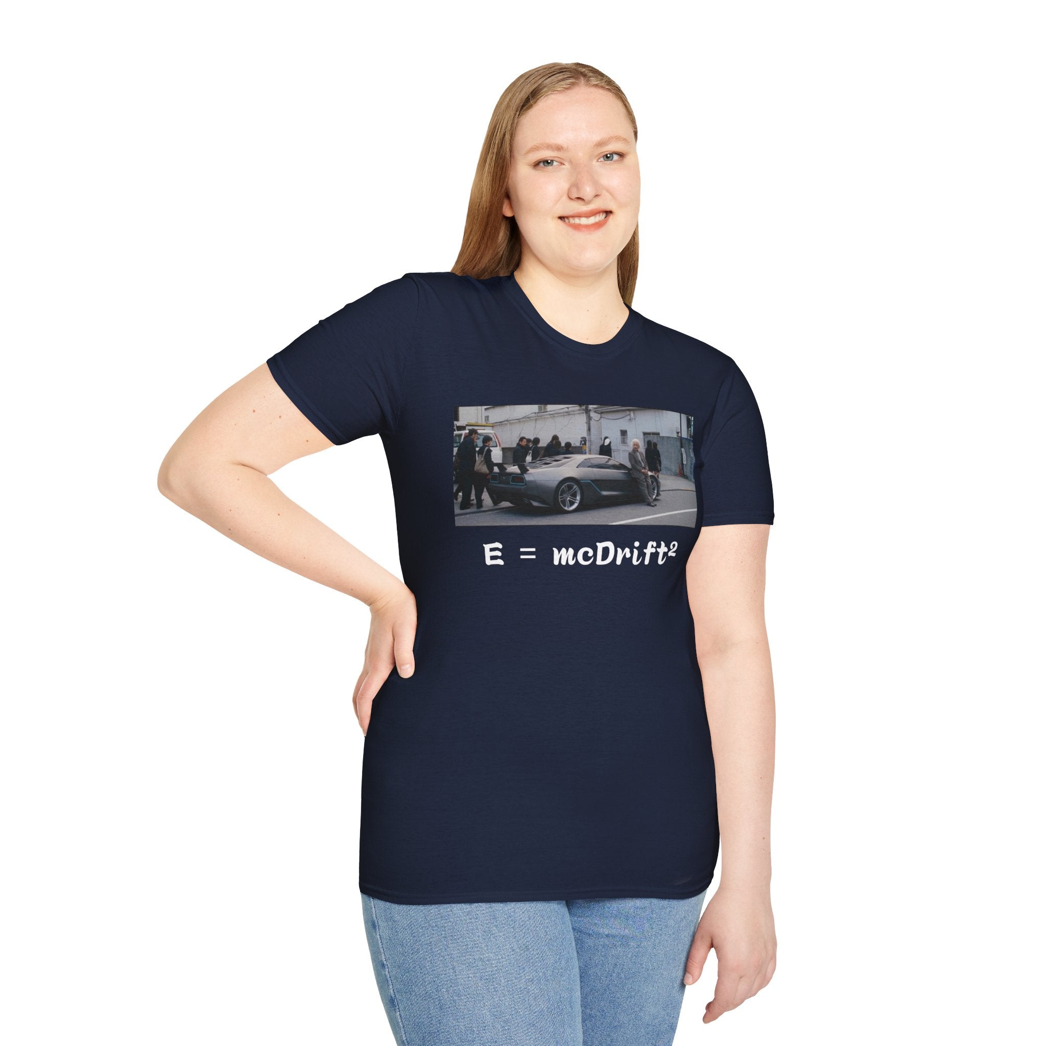 Funny Einstein Drift T-Shirt Speed Racing Car Unisex Softstyle TShirt Gift Men