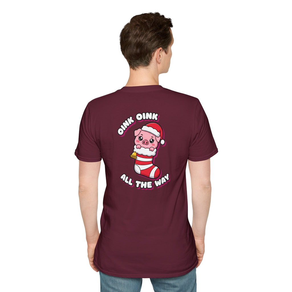 Cute Christmas Shirt Oink Oink All The Way Funny Animal Unisex Softstyle Tee Christmas Gift