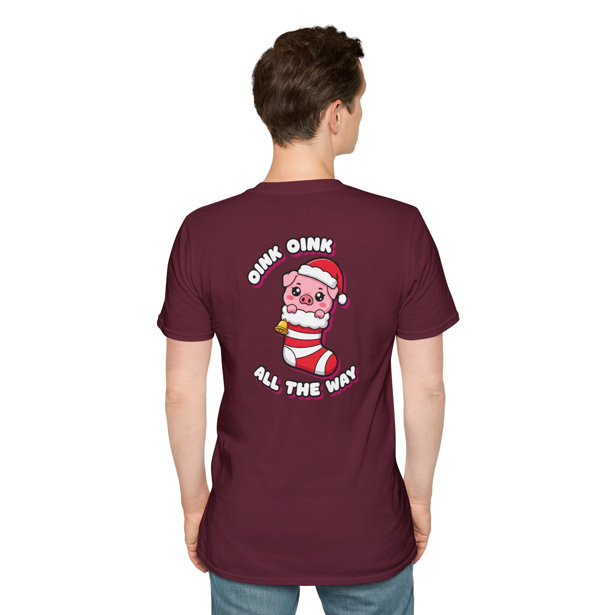 Cute Christmas Shirt Oink Oink All The Way Funny Animal Unisex Softstyle Tee Christmas Gift