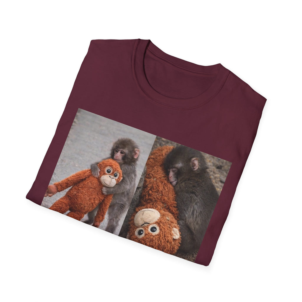 Funny Punch Monkey Viral Animal Tshirt Cute Trendy Unisex Softstyle T-Shirt Gift