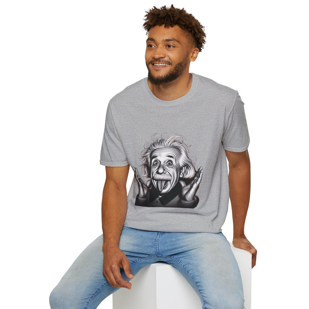 Funny Albert Einstein Print T-Shirt Unisex Softstyle T-Shirt Cotton Unique Gift