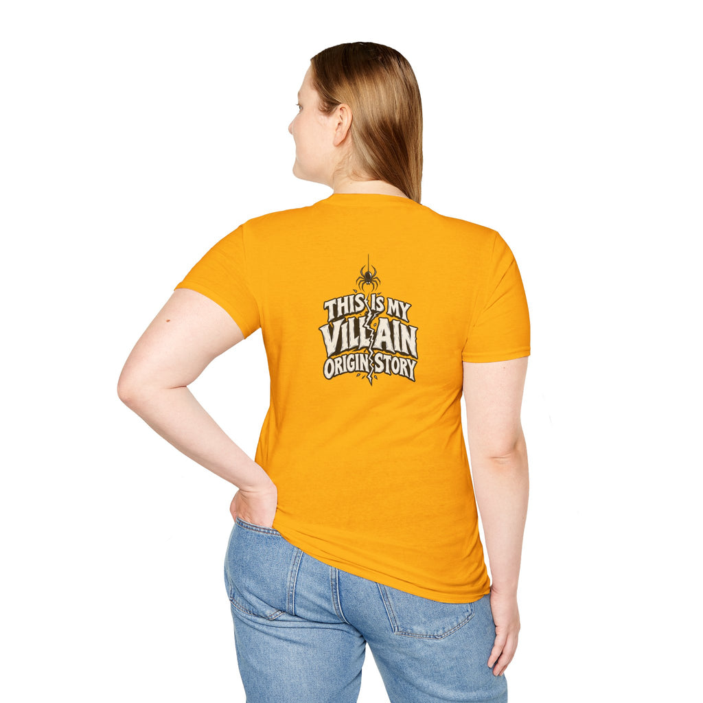Dark Humor Halloween Shirt This Is My Villain Origin Story Funny Sarcastic Unisex Softstyle Tee Adult Halloween Gift