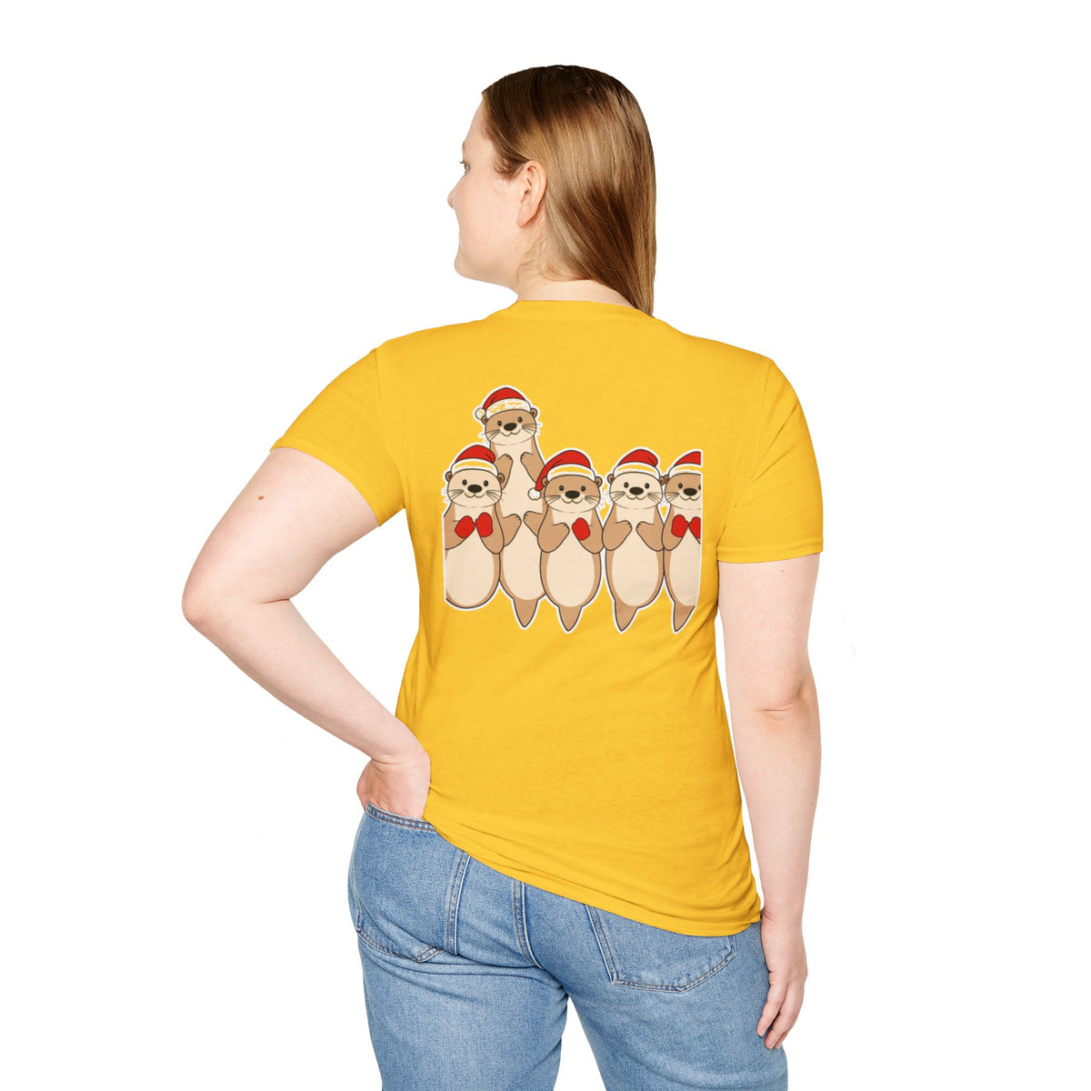 Christmas Otters Family T-Shirt | Cute Cartoon Holiday Design Unique Shirt Gift
