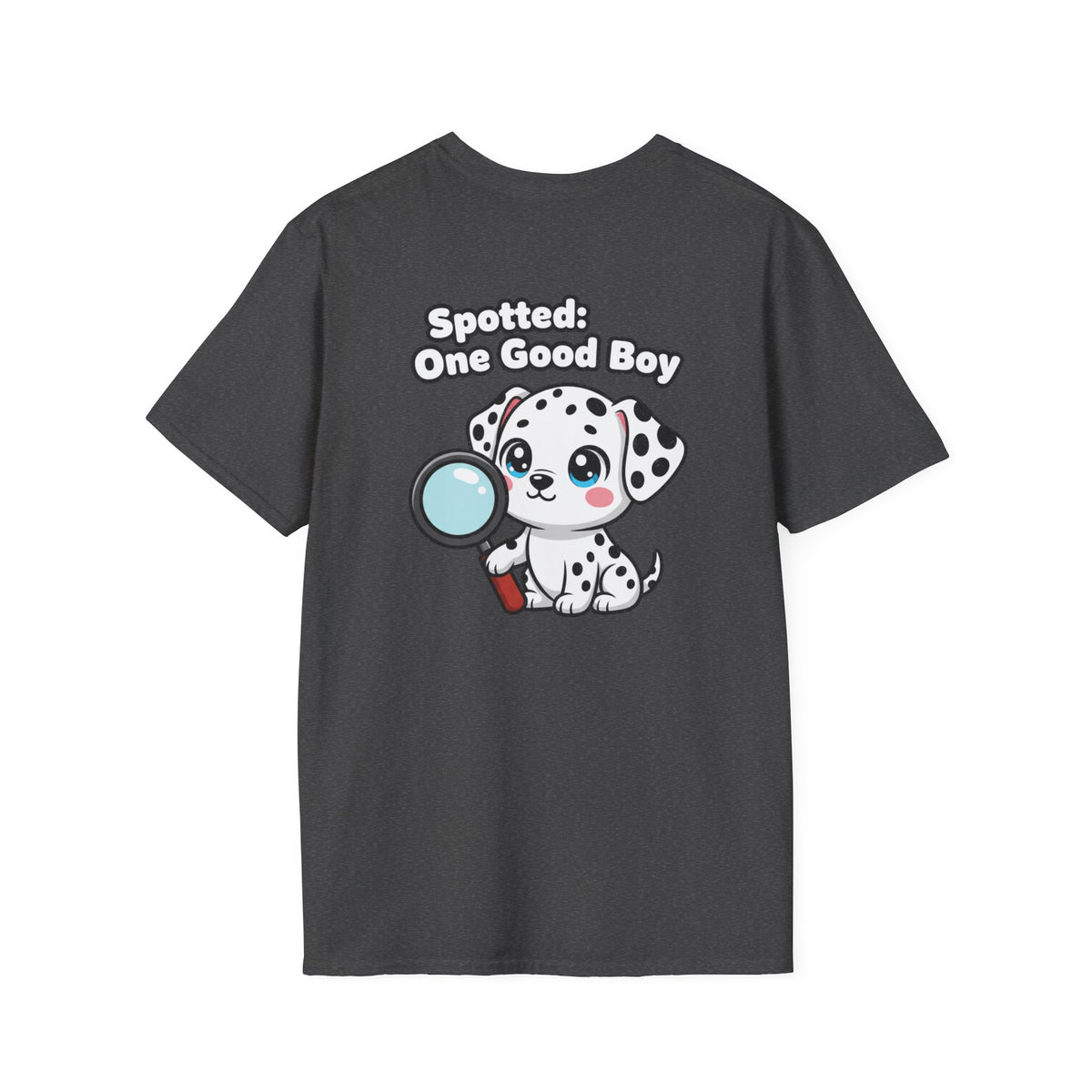 Cute Dalmatian Shirt Spotted: One Good Boy Funny Dog Lover Unisex Softstyle Tee Gift