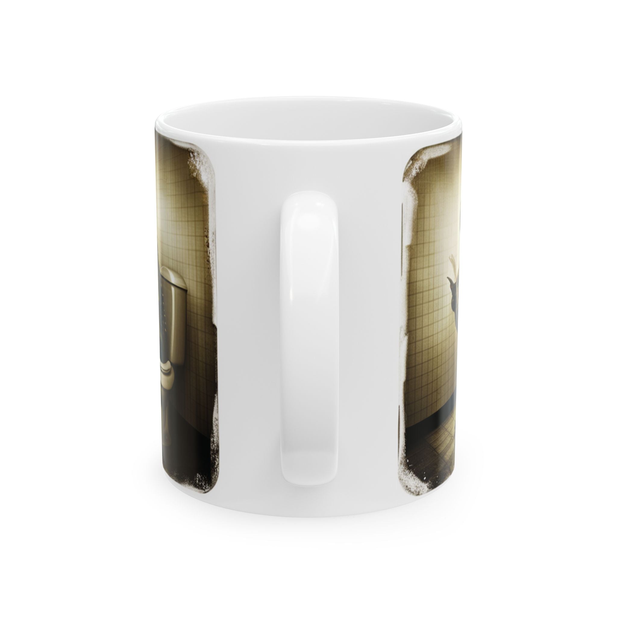 Funny Dinosaur Sitting on Toilet Reading Newspaper Mug Gift Animal Coffee 11oz