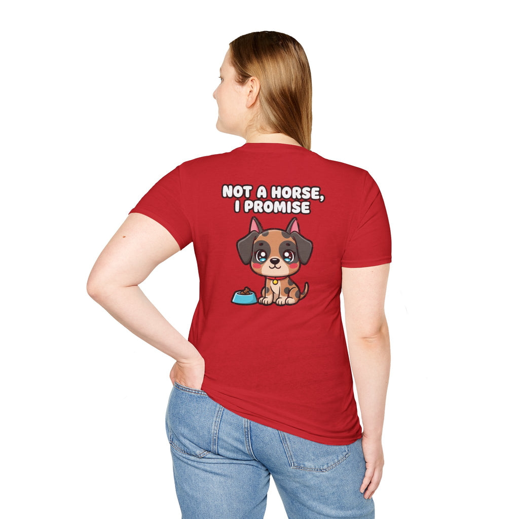 Cute Great Dane Shirt Not A Horse, I Promise Funny Dog Lover Unisex Softstyle Tee Gift