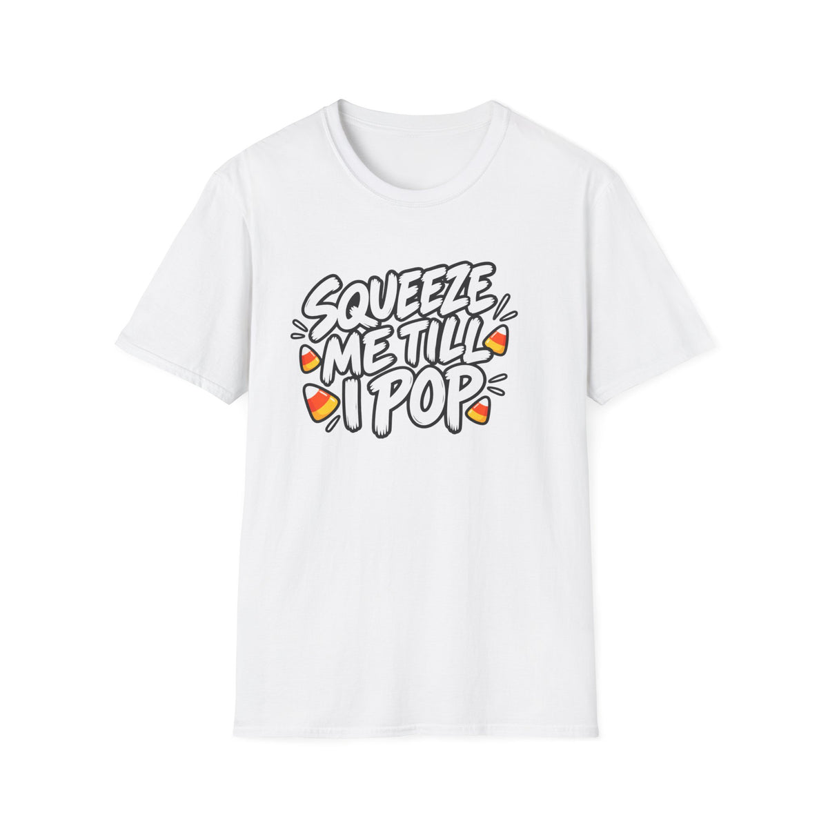 Funny Halloween Shirt Squeeze Me Till I Pop Candy Corn Novelty Tee Graphic T-Shirt