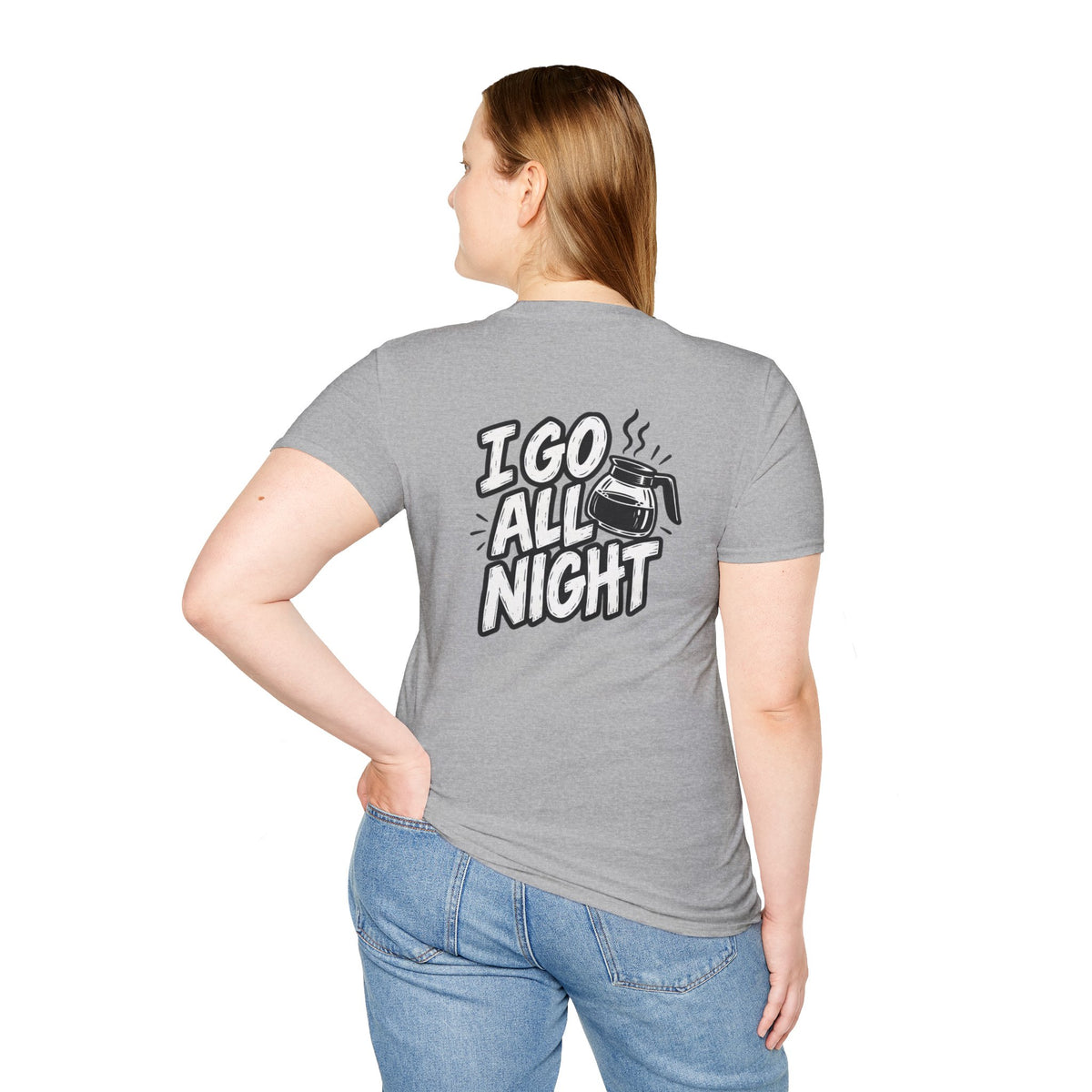 Dark Humor Funny Coffee Shirt I Go All Night Novelty Coffee Lover Graphic Tee Unique Tshirt Gift