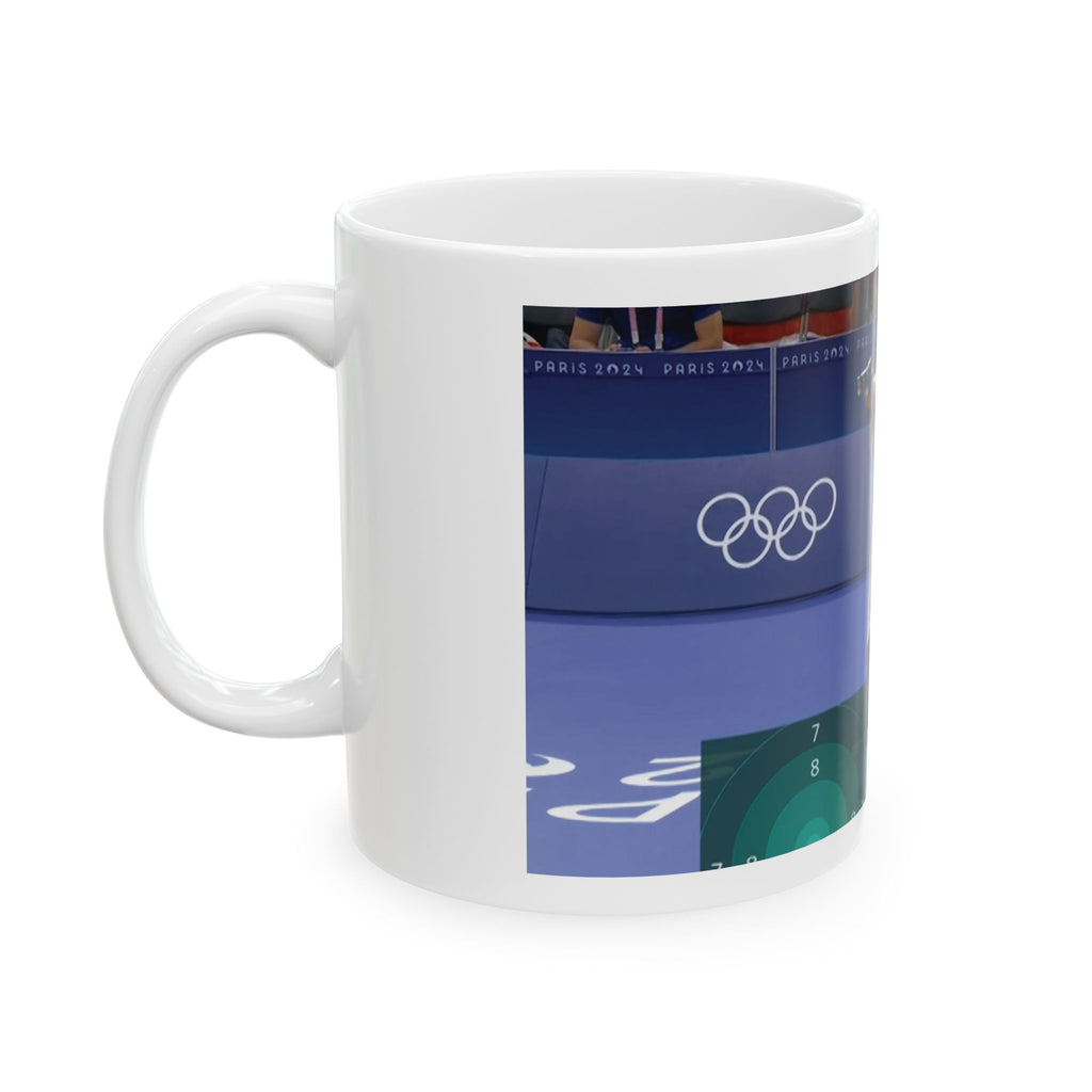 Epic Turkish Shooter Guy Yusuf Dikec Paris 2024 Coffee Tea Ceramic Mug Olympics
