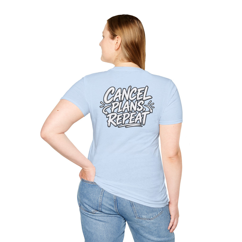 Introvert Shirt Cancel Plans Repeat Funny Dark Humor Sarcastic Graphic Tee Funny Office Tshirt